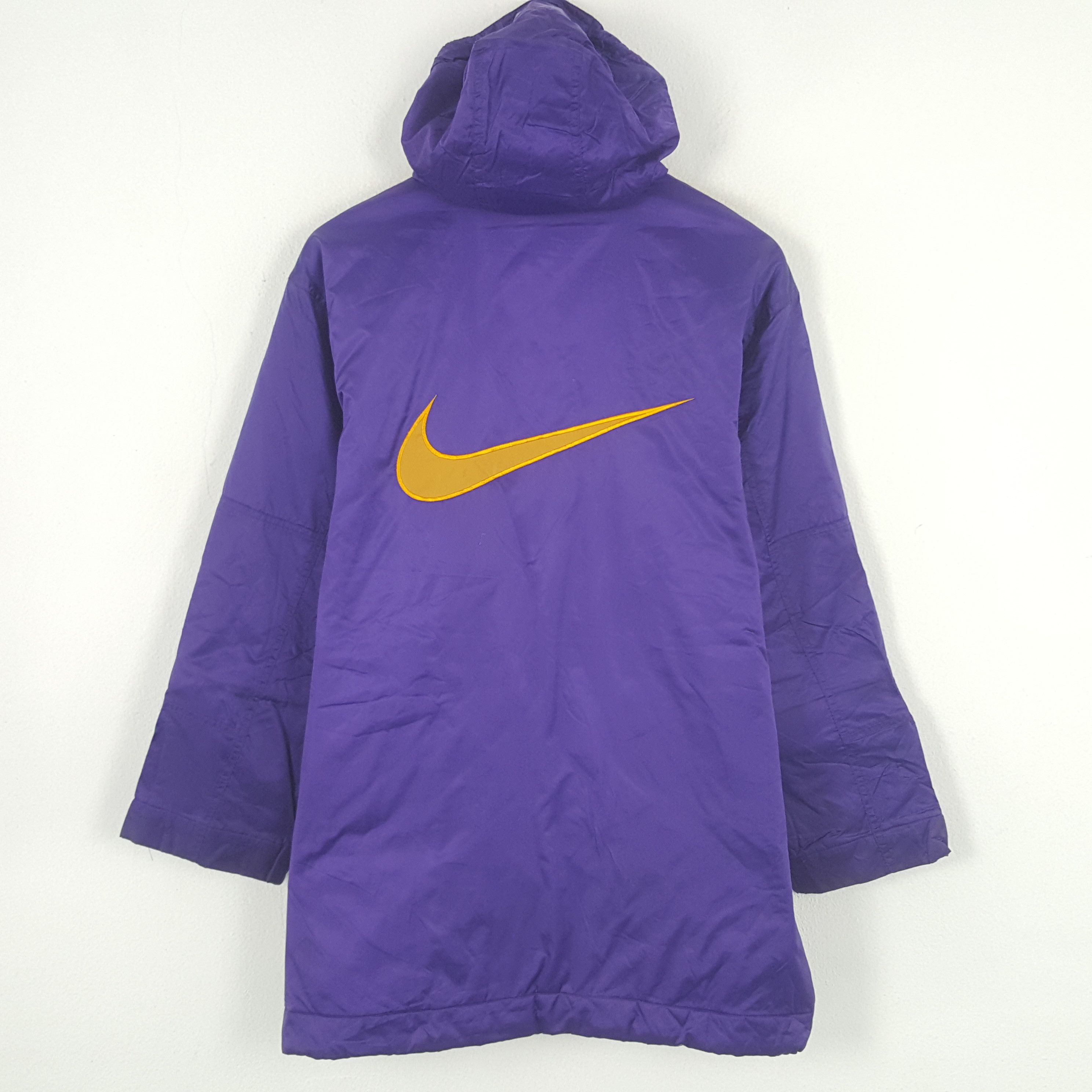 Nike × Vintage Vintage Nike Swoosh Zipper Long Winter Jacket Size US L / EU 52-54 / 3 - 1 Thumbnail