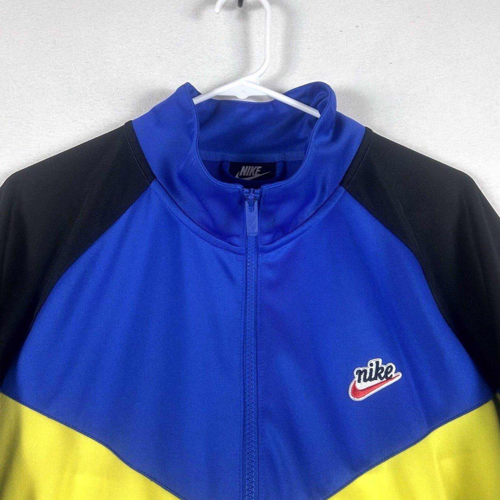 Nike Nike Windrunner Jacket Mens XL Yellow Blue Colorblock Full Zip Pockets Hood Logo Size US XL / EU 56 / 4 - 2 Thumbnail