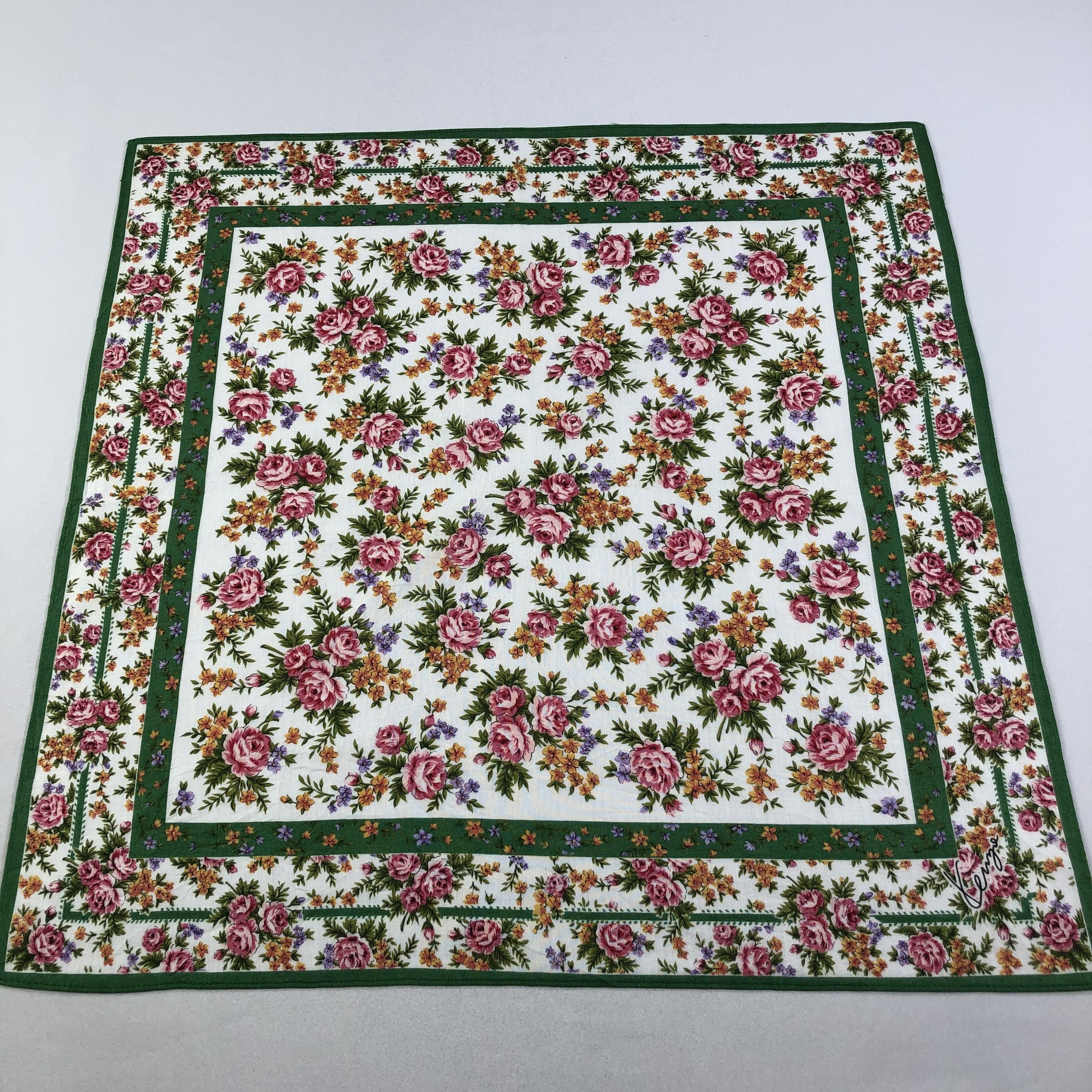 Kenzo Kenzo Floral Handkerchief Neckerchief Bandana H1737 Size ONE SIZE - 1 Thumbnail