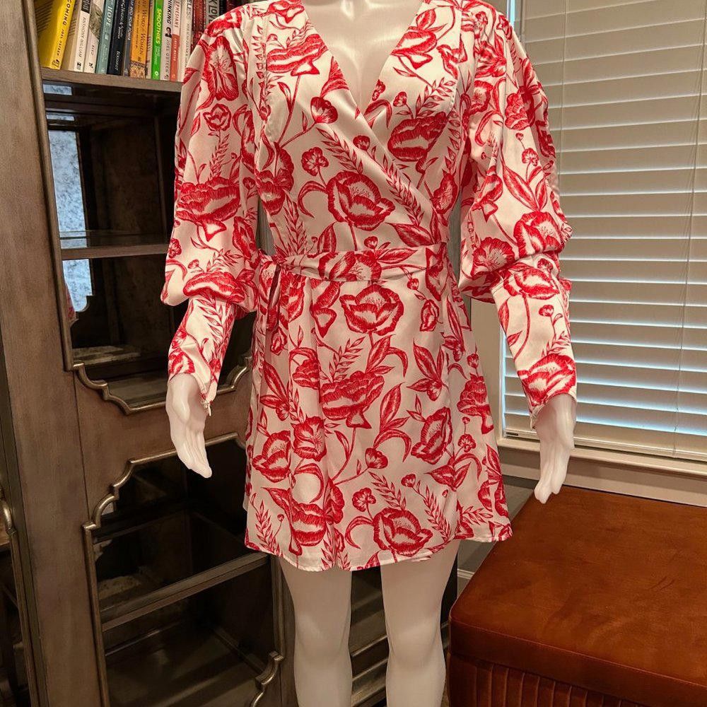 Designer C/MEO Collective OpaCity Dress Ivory Botanic Size L / US 10 / IT 46 - 3 Thumbnail