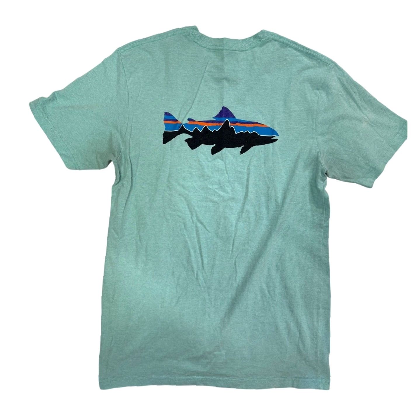 Patagonia Patagonia Shirt Size M Green Trout Back Logo Responsibili-Tee Short Sleeve Mens Size US M / EU 48-50 / 2 - 2 Thumbnail