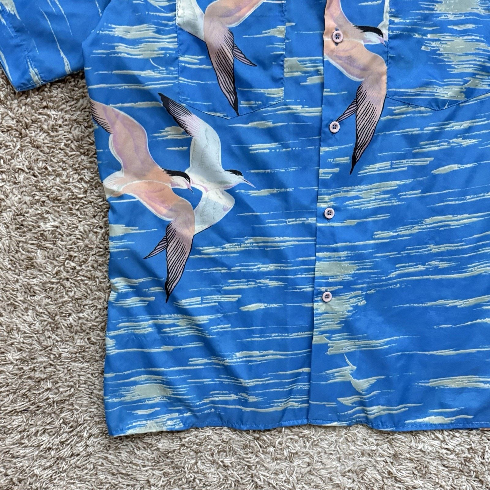 Vintage Vintage Waikiki Hawaiian Shirt SS Button Up Blue AOP Birds Size US L / EU 52-54 / 3 - 5 Thumbnail