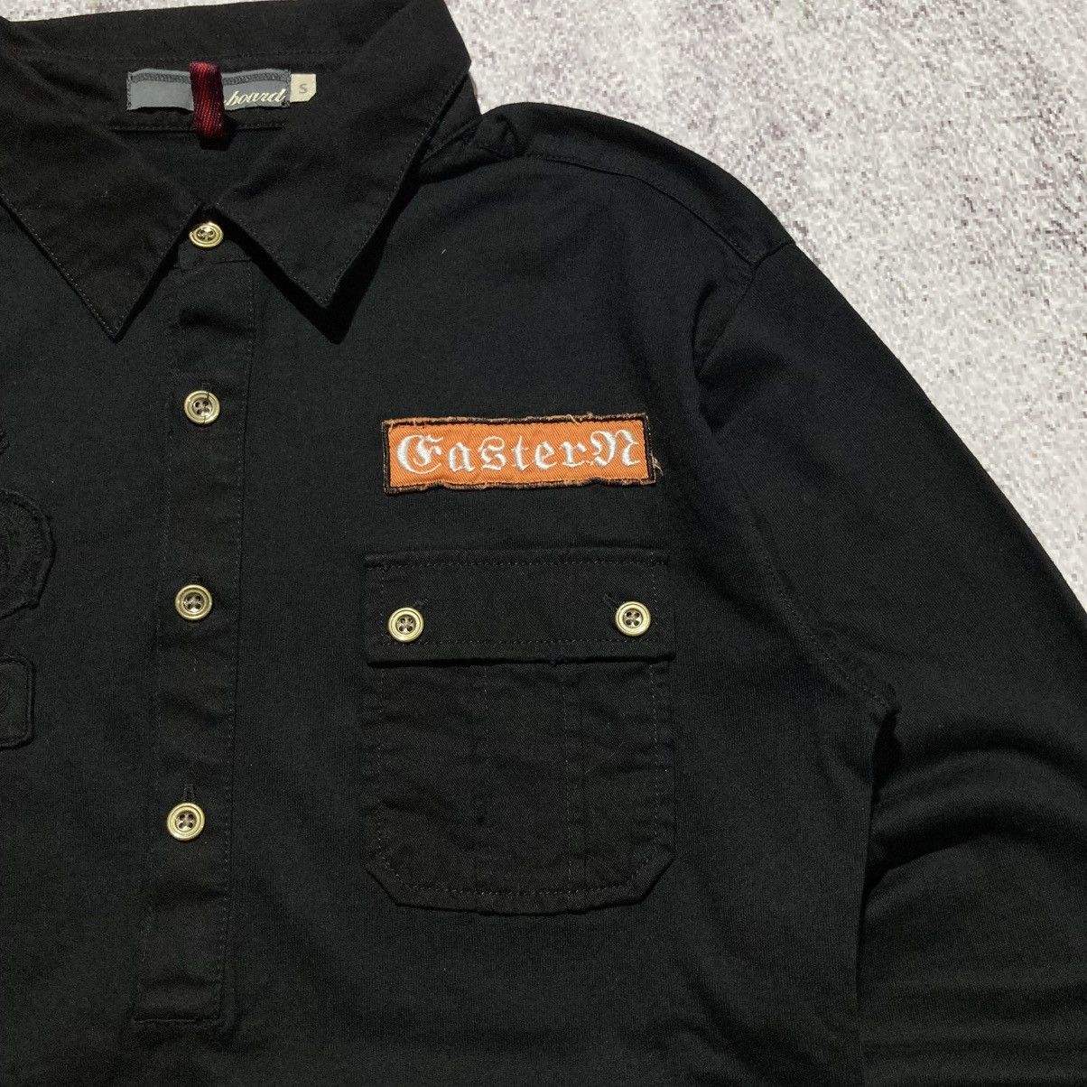 Japanese Brand 2000s On Board Patch Logo Halfbutton Shirt Gothic Punk Style Size US S / EU 44-46 / 1 - 5 Thumbnail