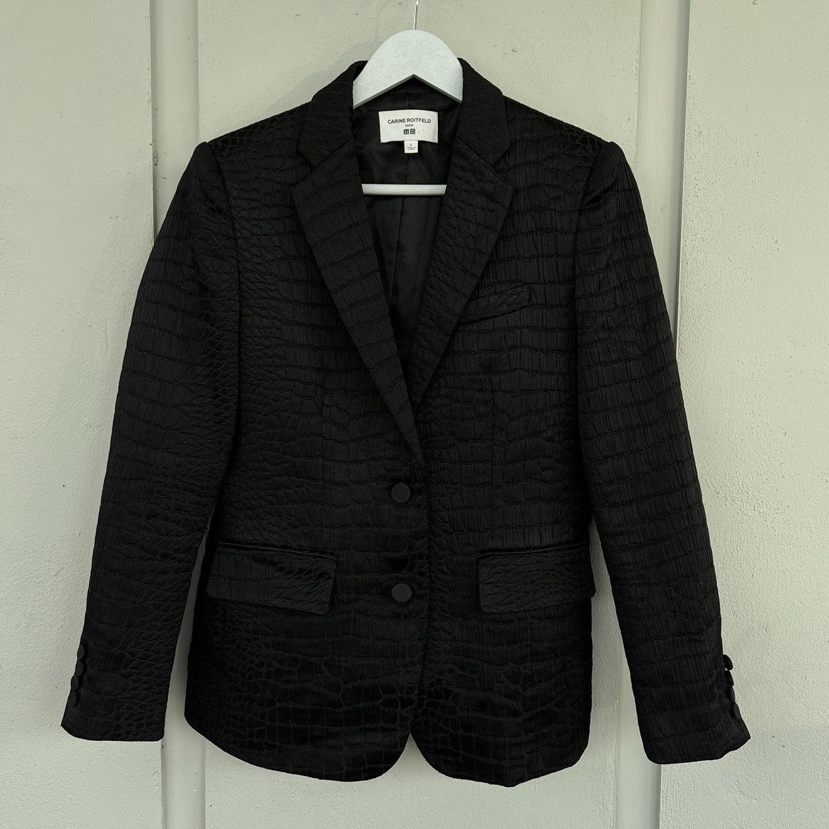 Japanese Brand × Uniqlo Carine Roifeld Paris Uniqlo Womens Lined Textured Blazer Size L / US 10 / IT 46 - 8 Thumbnail