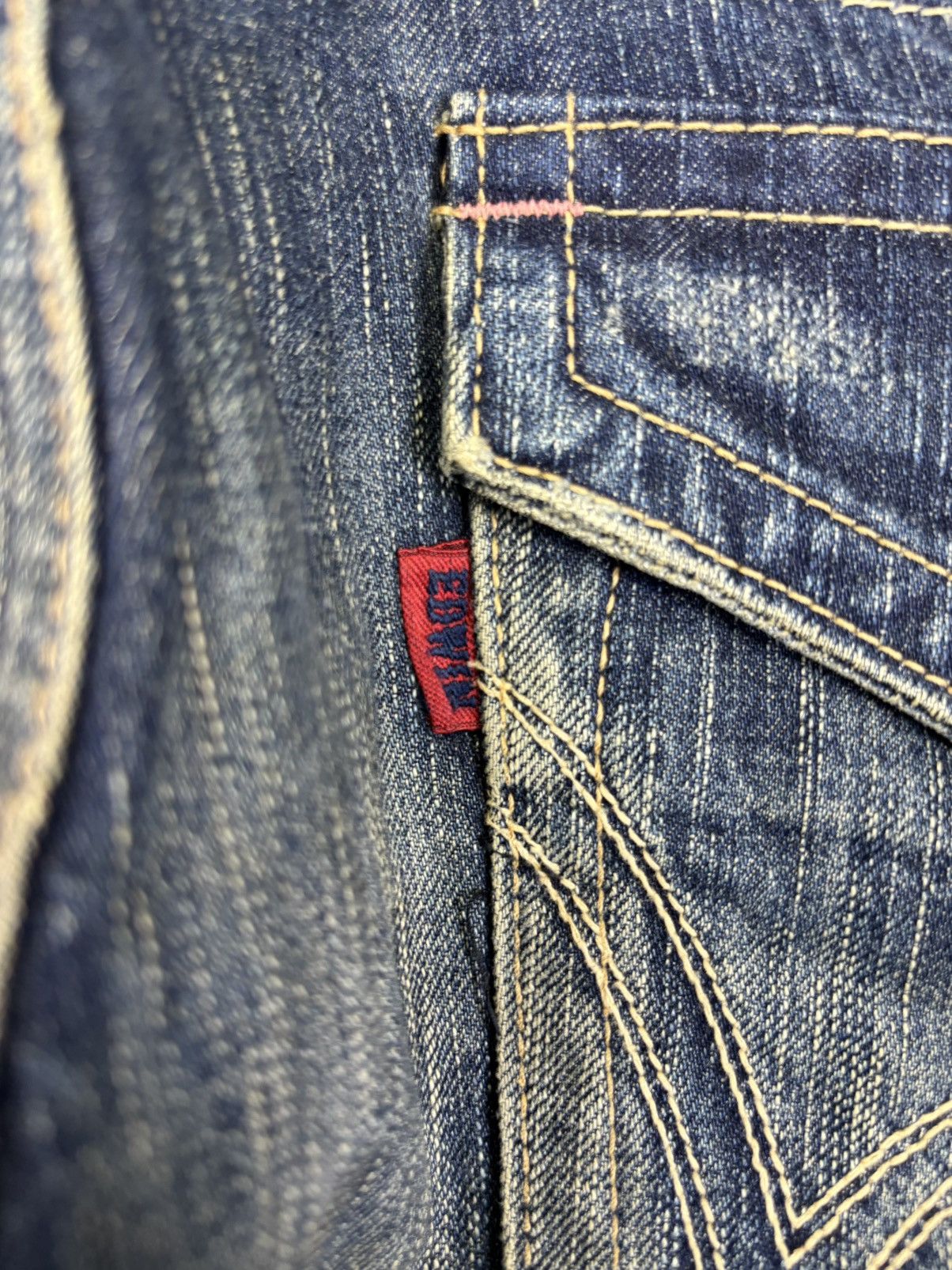 Edwin 💥90s Flare Style💥Vintage Edwin 503 Crazy Fades Denim K34 Size US 35 - 15 Thumbnail