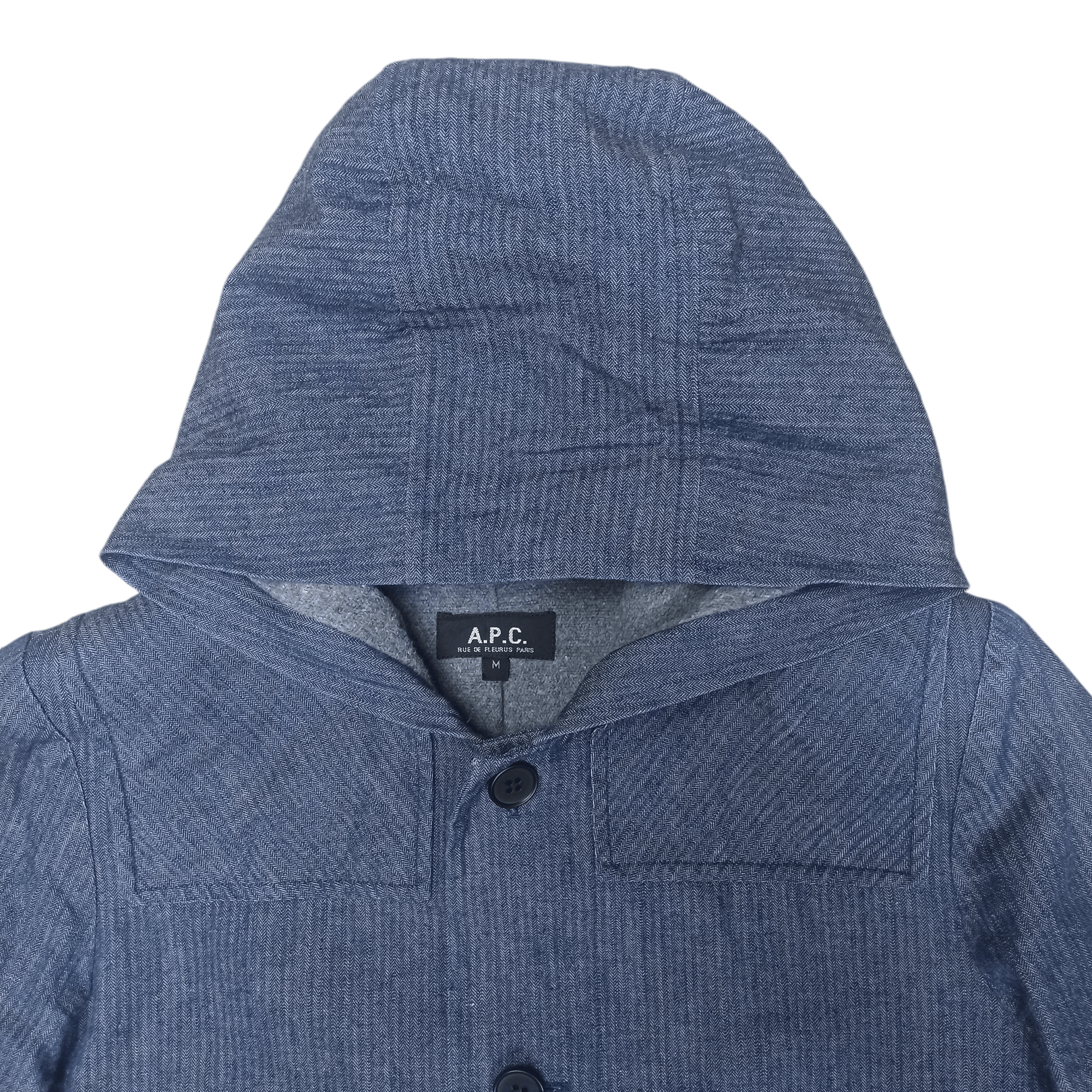 A.P.C. Jacket APC Striped Blue Jeans Hoodie Size M / US 6-8 / IT 42-44 - 6 Thumbnail