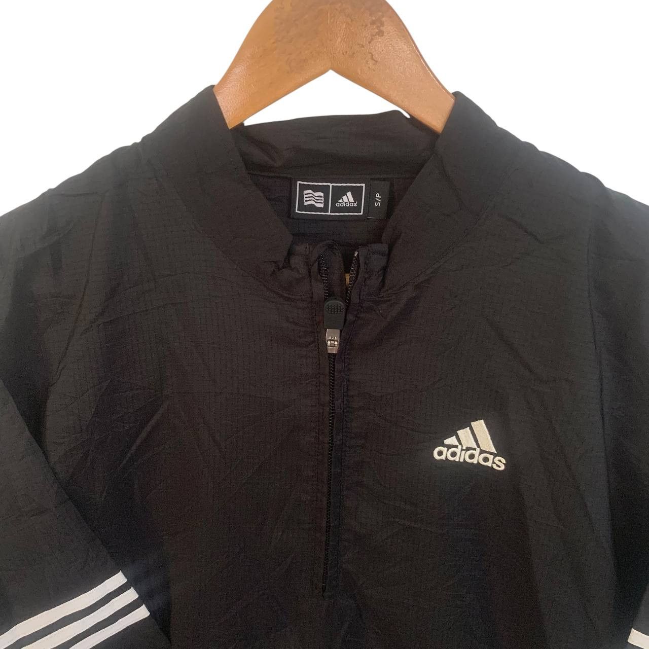Adidas Adidas Vintage Windbreaker Black Half Zip Rare Size US L / EU 52-54 / 3 - 3 Thumbnail