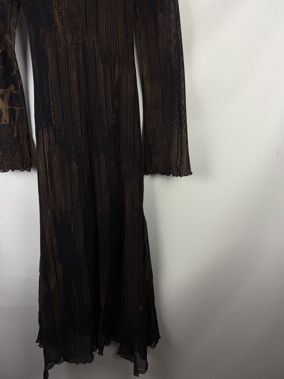Other Legatte Jeans Mesh Y2K Long Sleeve Overprinted Maxi Dress Size L / US 10 / IT 46 - 19 Thumbnail