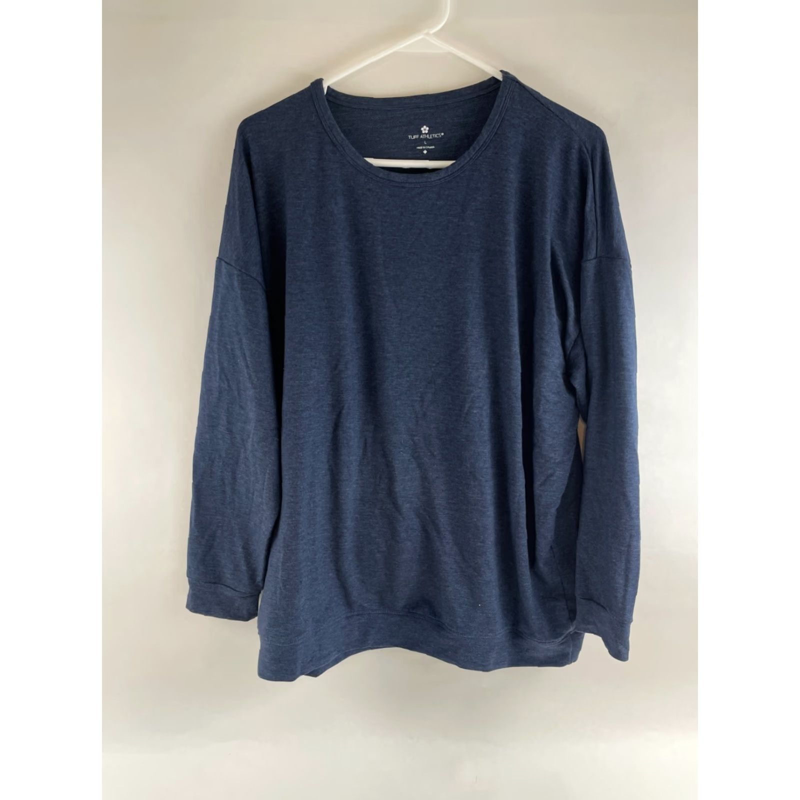 Vintage Tuff Athletics Sweater Women's L Blue Heather Crew Neck Pullover Long Slv Size L / US 10 / IT 46 - 2 Thumbnail