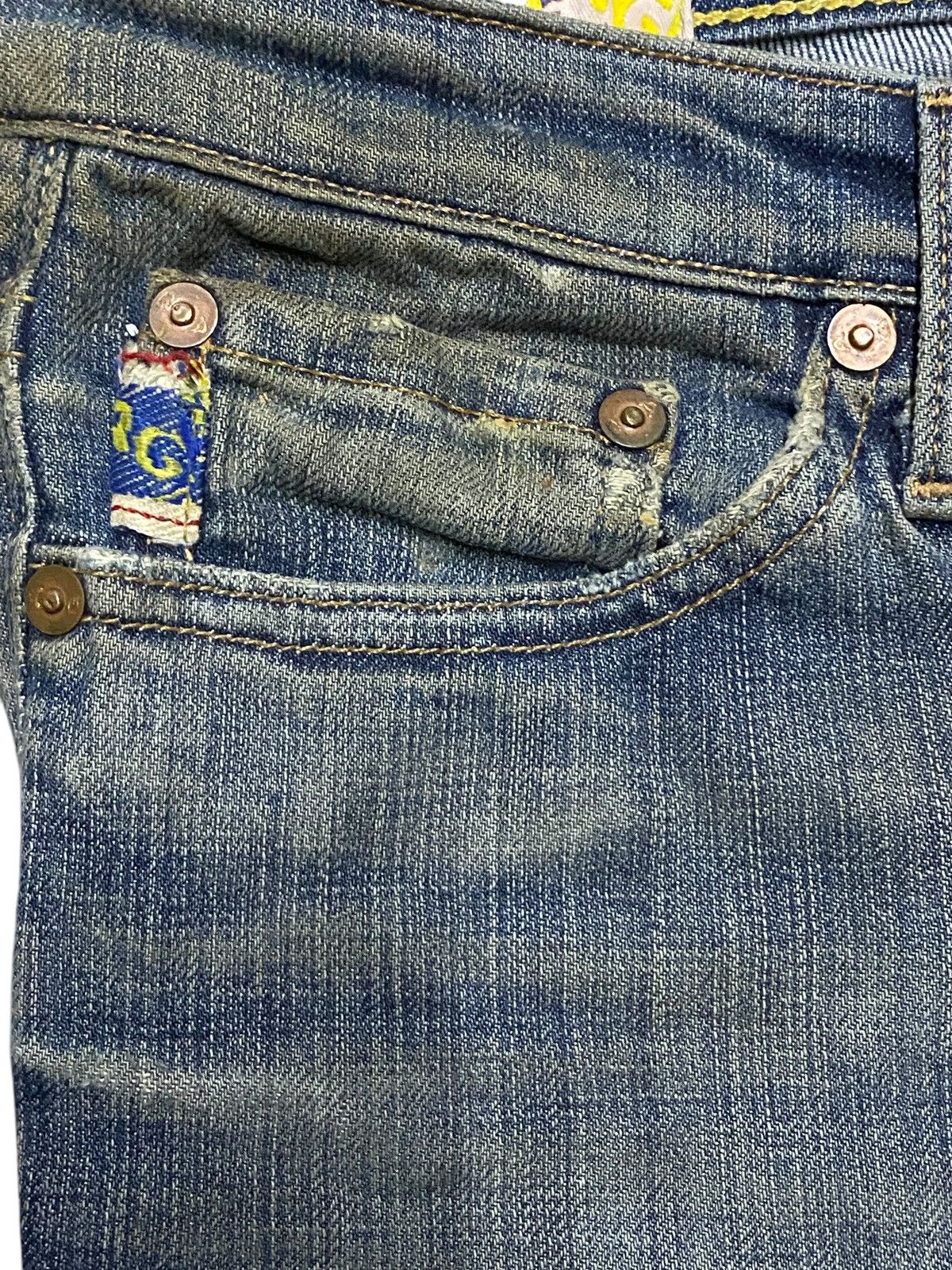 If Six Was Nine Rare Vintage Adriano Goldschmied Distressed Flare Jeans Size US 32 / EU 48 - 10 Thumbnail