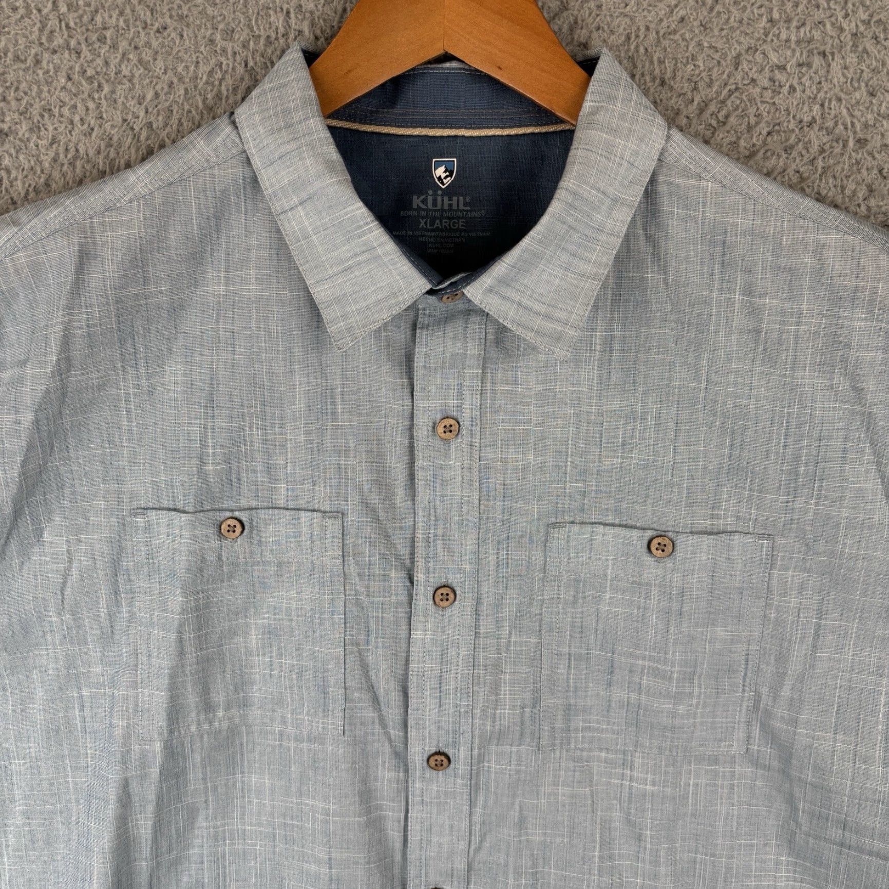 Vintage KUHL Karib Shirt Mens XL Light Blue Cotton Blend Short Sleeve Outdoor 7259 Size US XL / EU 56 / 4 - 2 Thumbnail