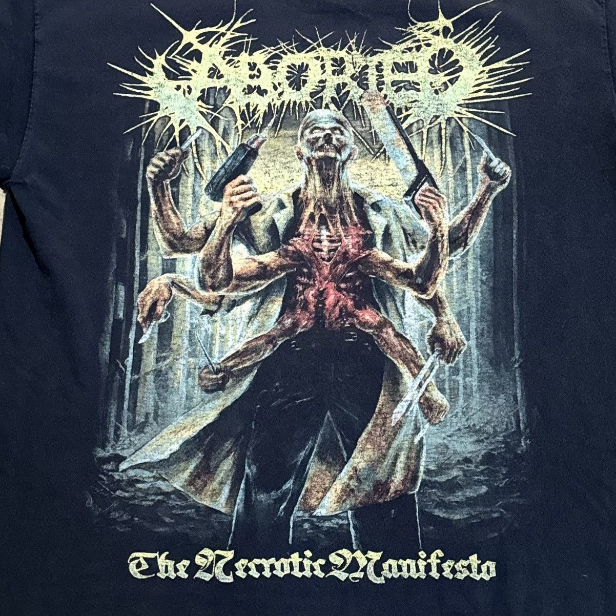 Band Tees × Vintage VINTAGE ABORTED NECROTIC MANIFESTO TEE! Size US L / EU 52-54 / 3 - 1 Thumbnail