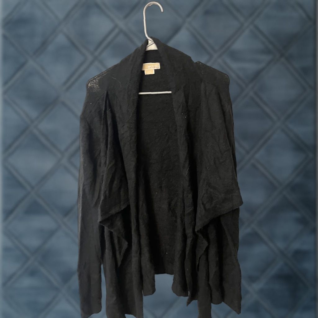 Michael Kors Michael Kors Women Cardigan Open Black XL Sweater Acrylic Blend Size XL / US 12-14 / IT 48-50 - 1 Thumbnail