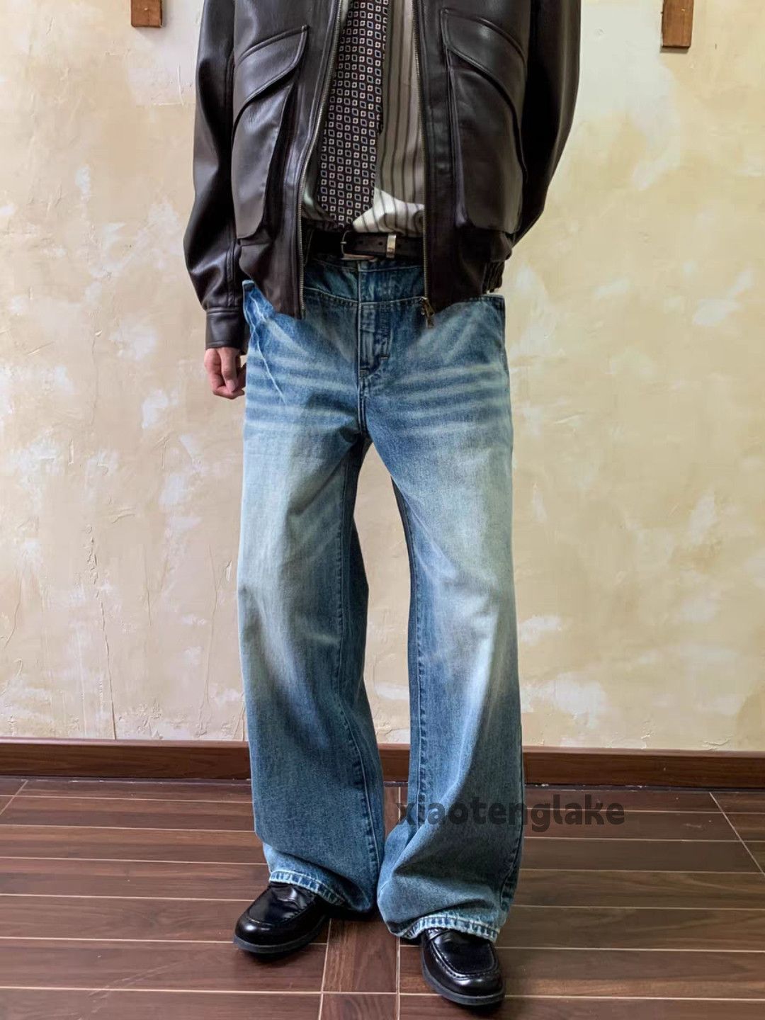 Jean Custom washed faded cleanfit loose baggy yuppie jeans Size US 33 - 7 Thumbnail