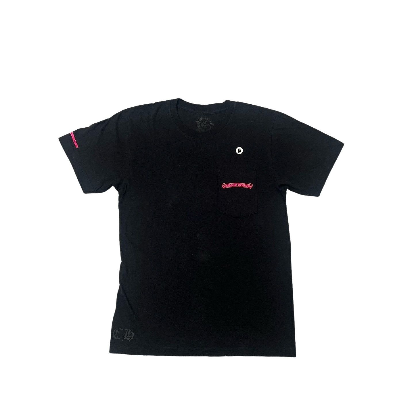 Chrome Hearts Chrome Hearts Neon Pink Stripe Logo Tee | Grailed