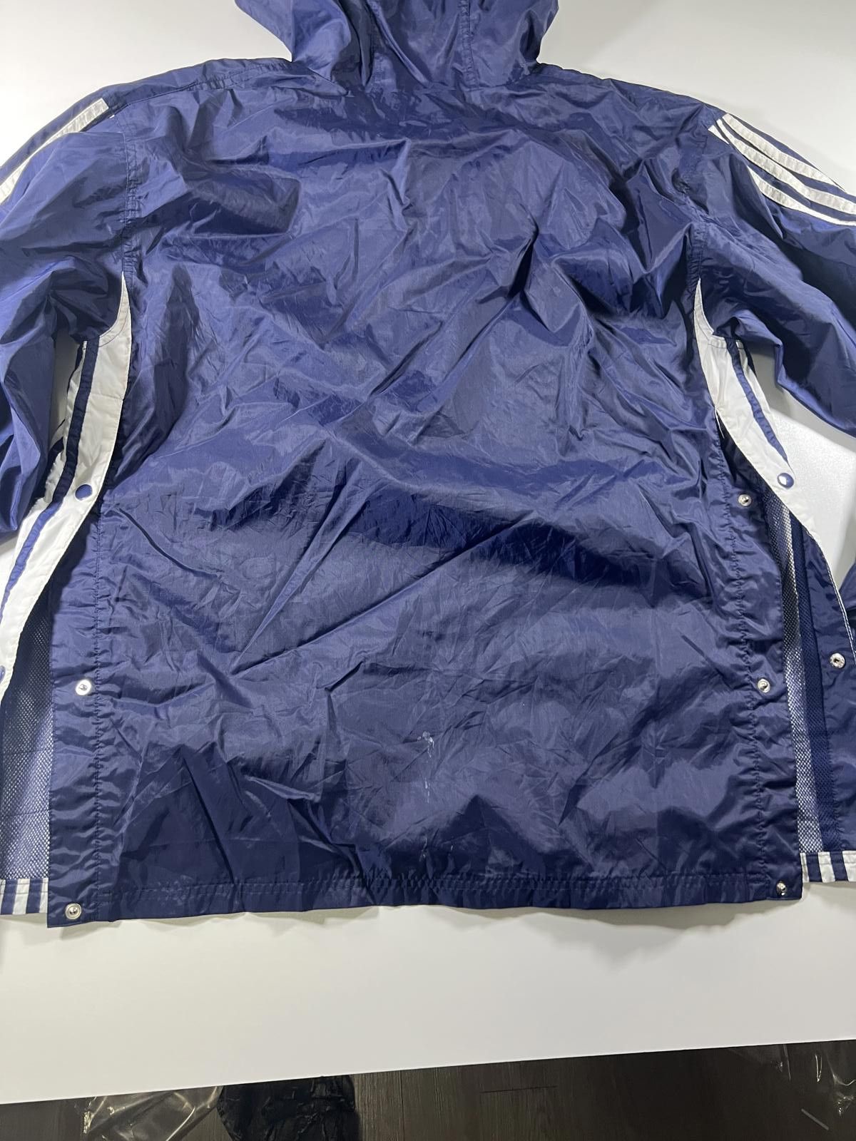 Adidas Adidas Navy Blue Windbreaker Jacket with Hood Stripes L Size US L / EU 52-54 / 3 - 8 Thumbnail
