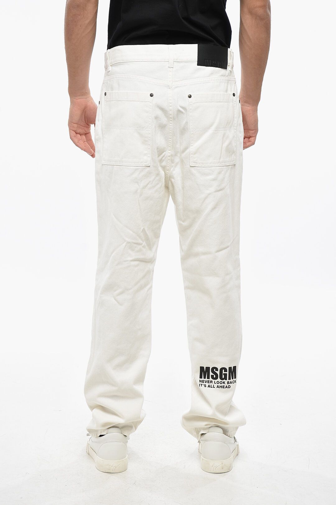 MSGM og1mm1125 Straight Leg Jeans in White Size US 36 / EU 52 - 2 Thumbnail