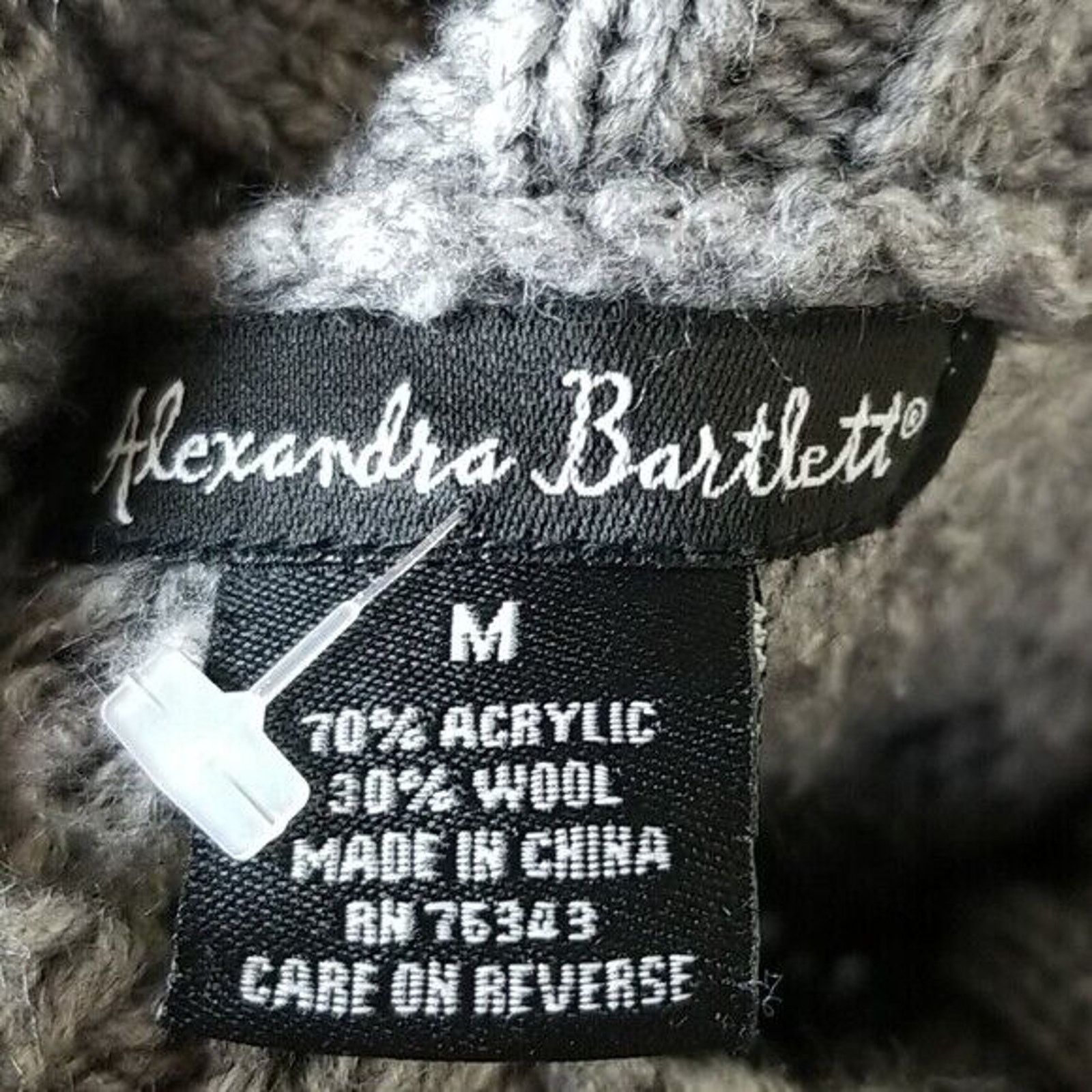 John Bartlett Alexandra Bartlett Womens Wool Cable Knit Poncho Turtleneck Size M / US 6-8 / IT 42-44 - 5 Thumbnail