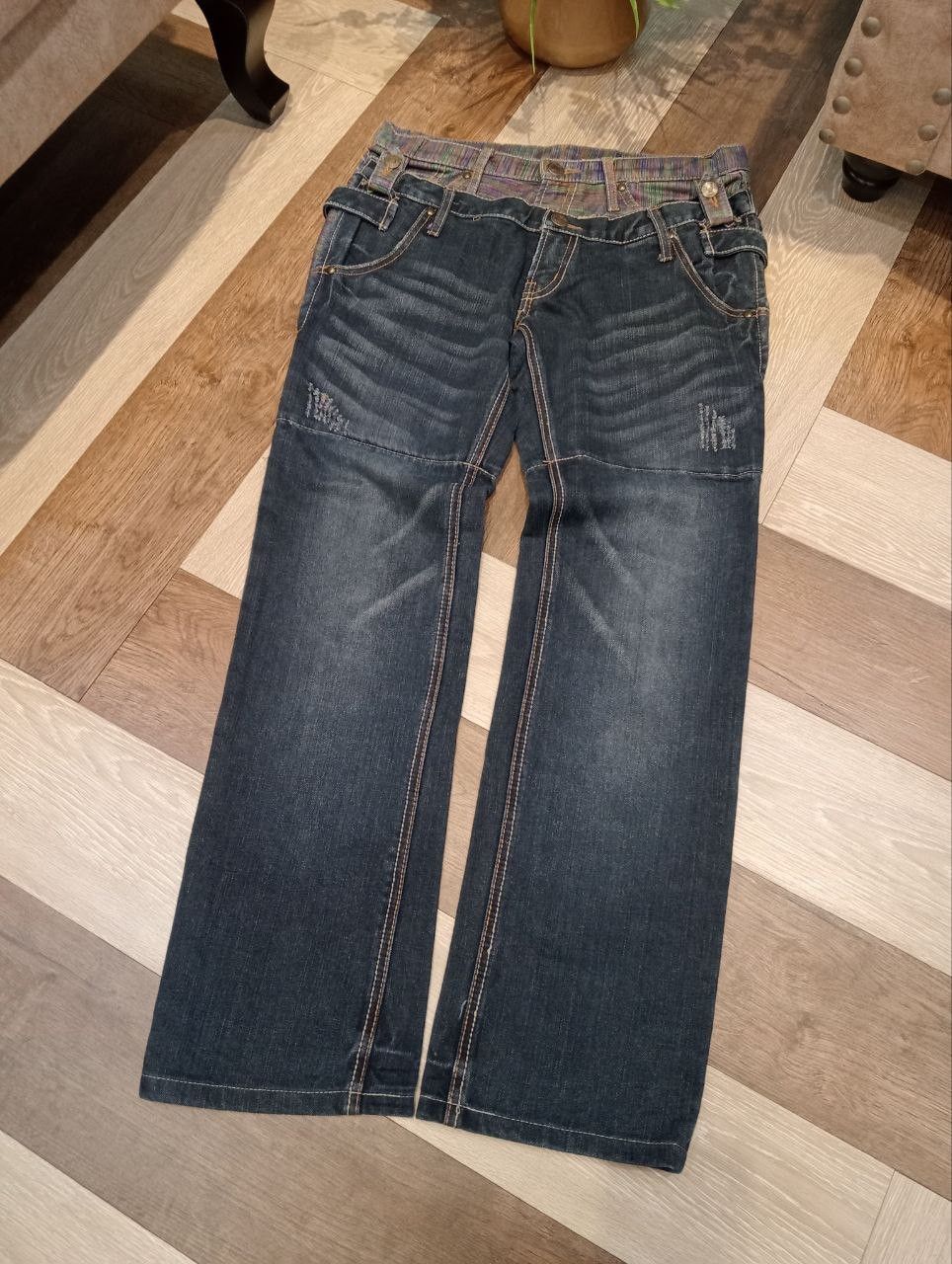 Japanese Brand JAPANESE DOUBLE WAIST BLUE DENIM PANTS Size US 33 - 2 Thumbnail