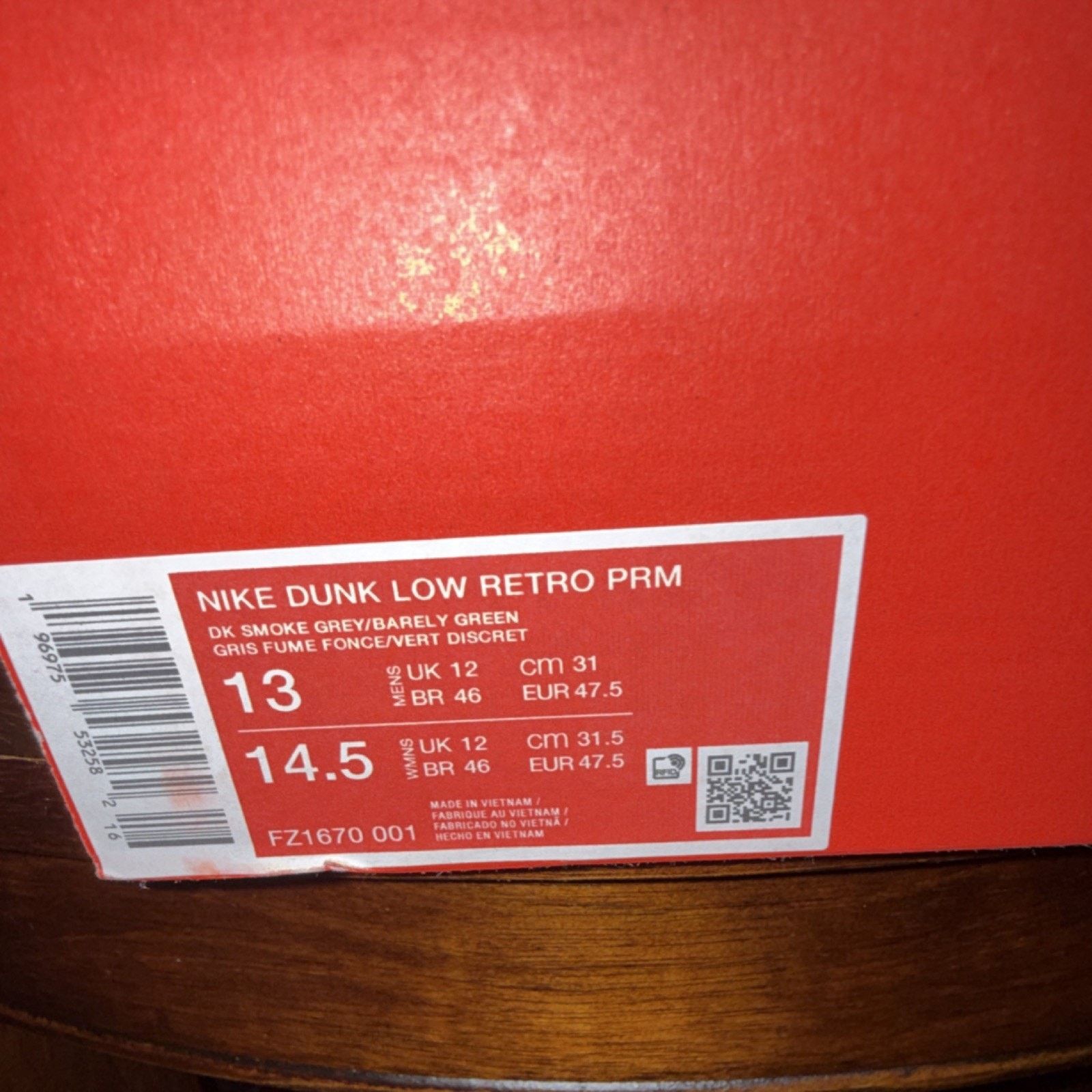 Nike Nike Dunk Low Retro PRM Dark Smoke Grey Barely Green MENS 13 Size US 13 / EU 46 - 9 Thumbnail