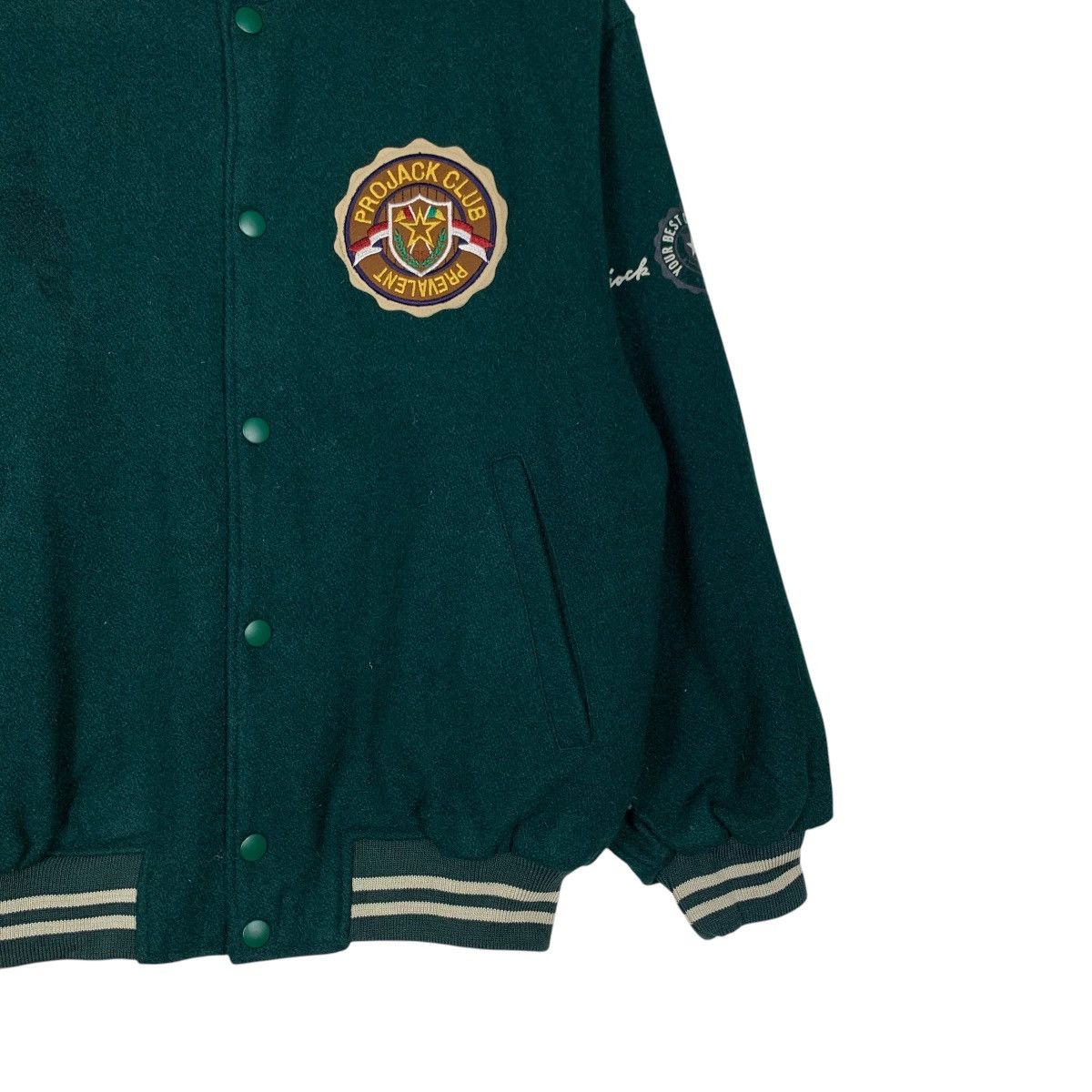 Japanese Brand PROJACK CLUB PREVALENT Green Wool Varsity Jacket #2148-C95 Size US S / EU 44-46 / 1 - 4 Thumbnail