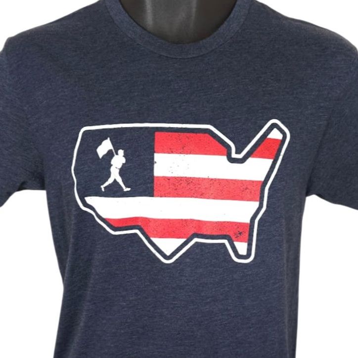 Vintage Baseballism American Baseball T Shirt Mens Small Blue Heartbeat Of America Shirt Soft Cotton Blend Size US S / EU 44-46 / 1 - 2 Thumbnail