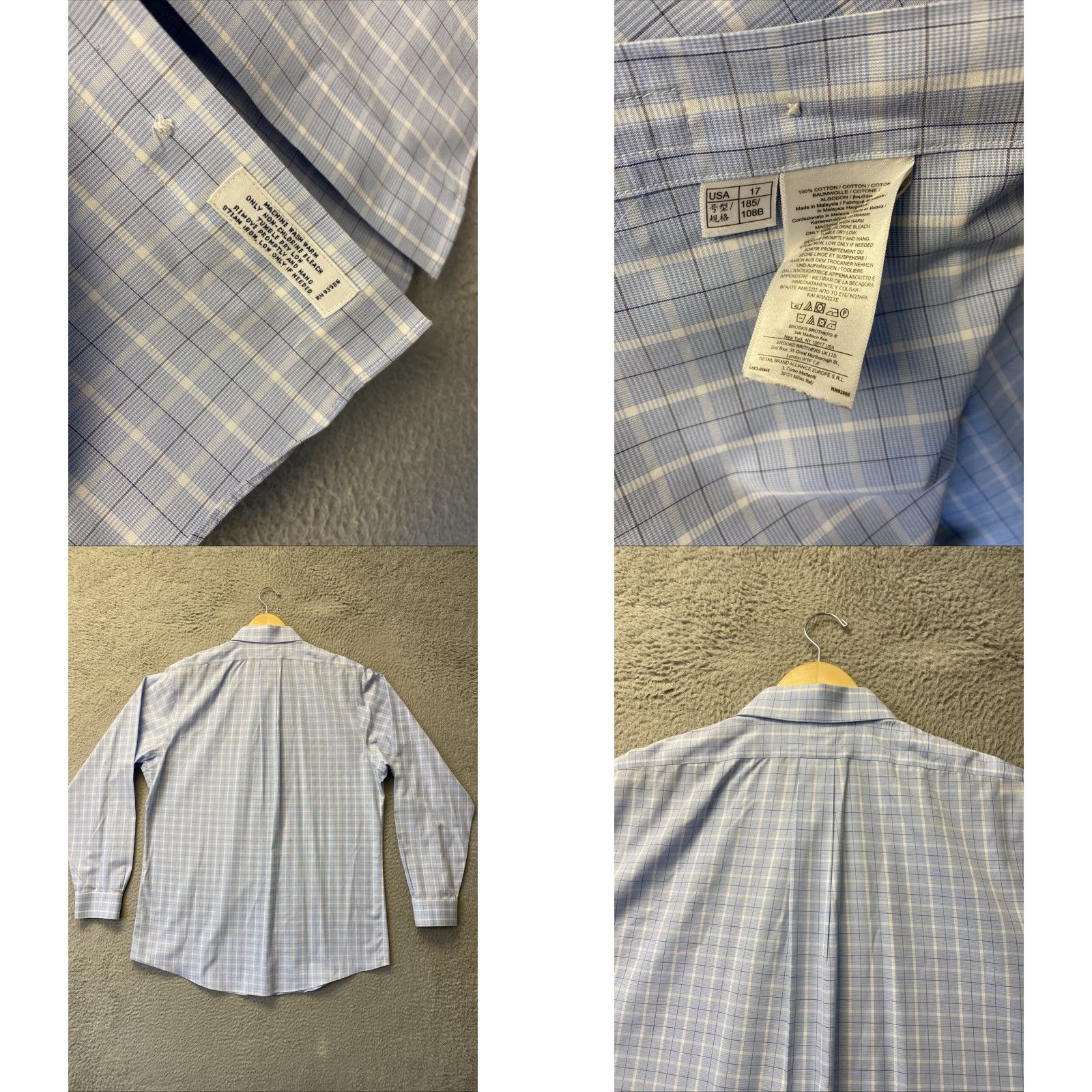 Brooks Brothers Brooks Brothers Button-Up Shirt Mens 17 36/37 Blue Plaid Cotton / 161-17 Button-Up Shirt Size US XL / EU 56 / 4 - 8 Thumbnail