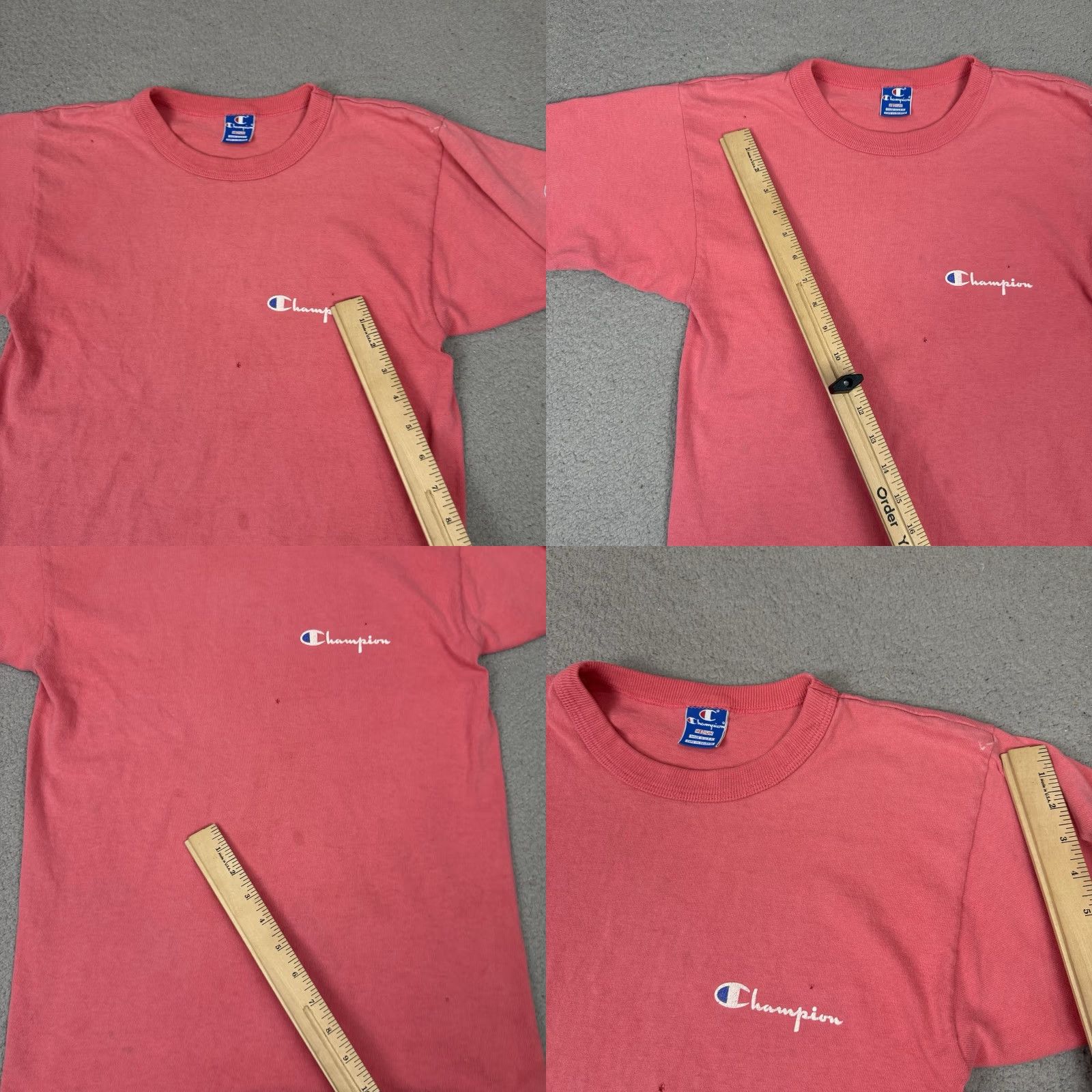 Champion VINTAGE Champion T Shirt Womens M Pink 80s Distressed USA Small Stitch Crew Neck Short Sleeve Size M / US 6-8 / IT 42-44 - 8 Thumbnail