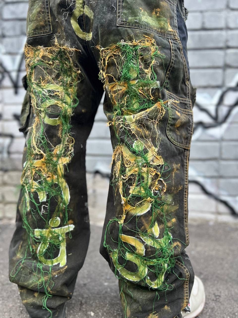 Handmade × Japanese Brand 1of1 custom Distressed Pants Buddha Size US 35 - 7 Thumbnail