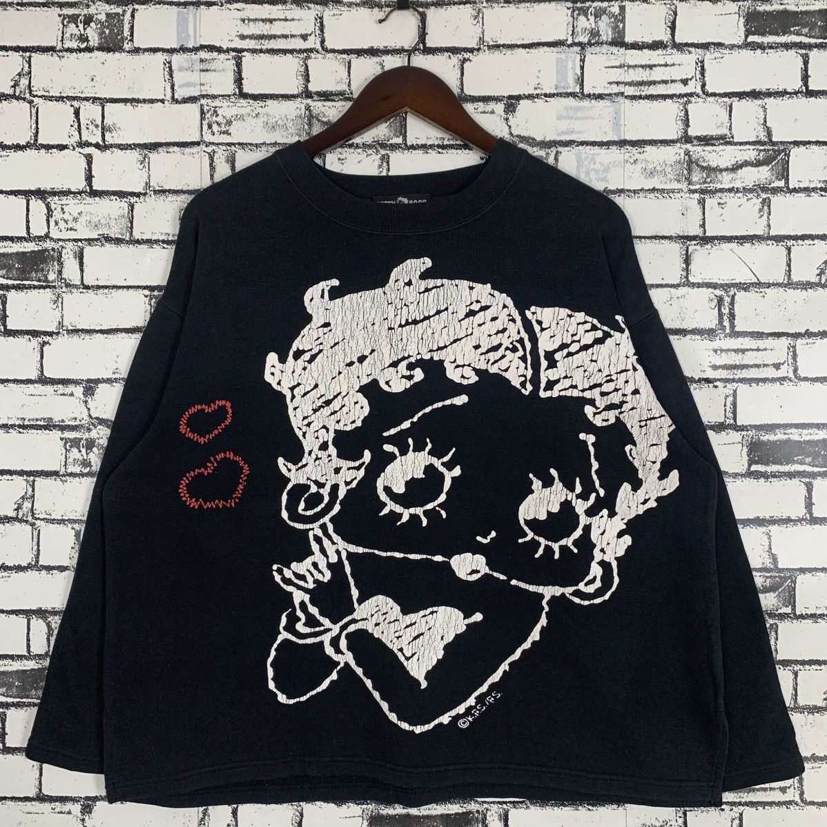 Designer × Vintage Betty Boop Big Print Longsleeve Betty Boop Sweatshirt Size L / US 10 / IT 46 - 1 Thumbnail