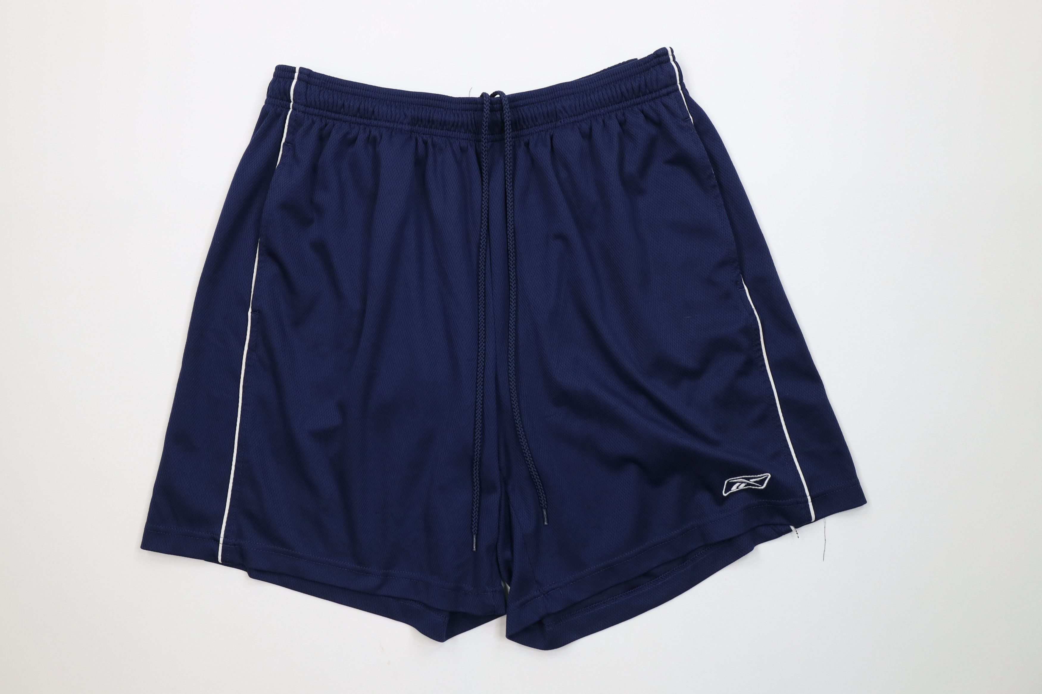 Reebok Vintage 90s Y2K Reebok Knit Above Knee Gym Shorts Blue Size US 36 / EU 52 - 1 Thumbnail