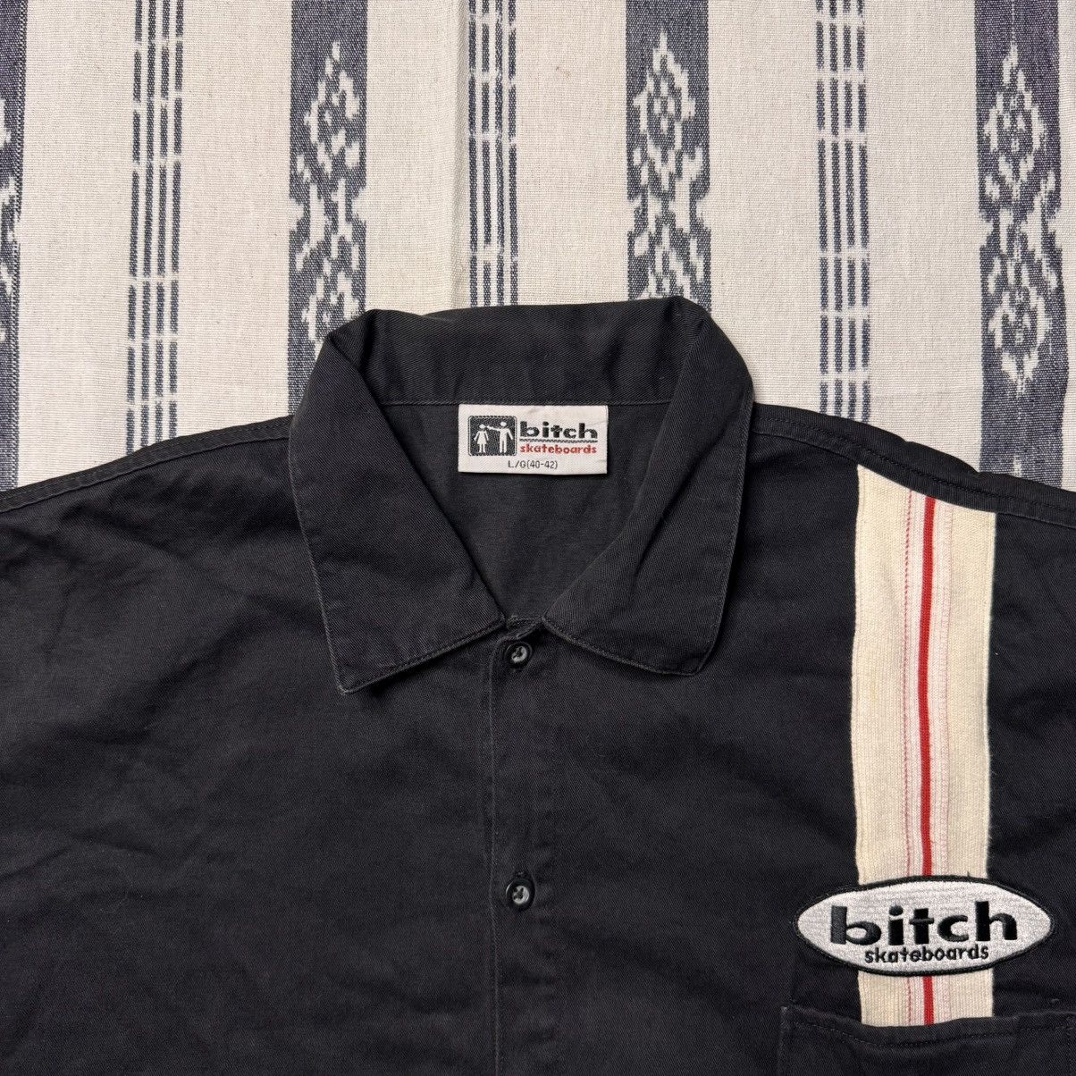Vintage Vintage 90's Bitch Skateboard Bowling Shirt Size US XL / EU 56 / 4 - 2 Thumbnail