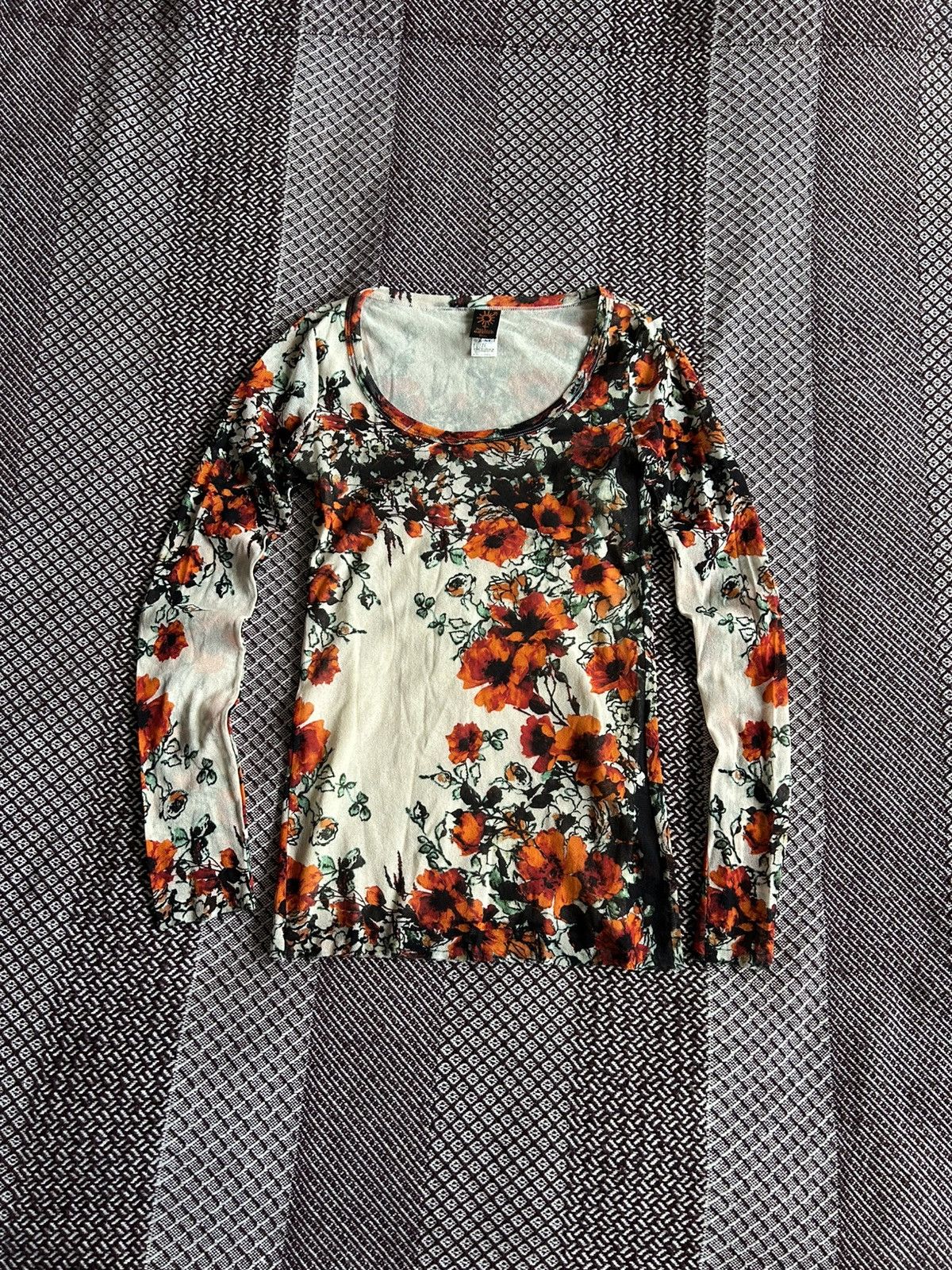 Jean Paul Gaultier Jean Paul Gaultier Soleil Floral Printed Mesh T-shirt Size M Size M / US 6-8 / IT 42-44 - 1 Thumbnail