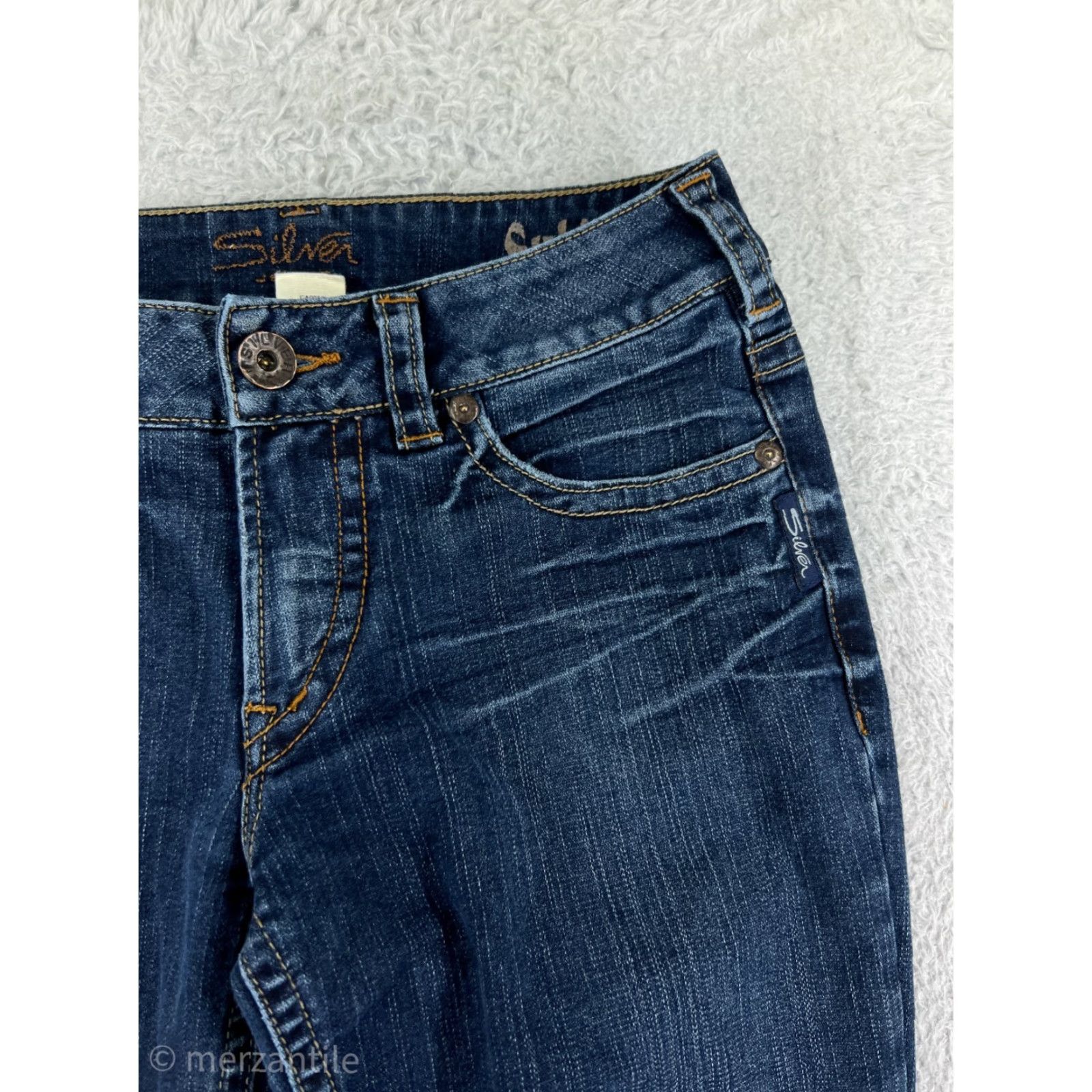 Silver Jeans Co. Silver Jeans Pants Womens 28 Blue Denim Suki Boot Cut Cotton Blend Western Size 28" / US 6 / IT 42 - 7 Thumbnail