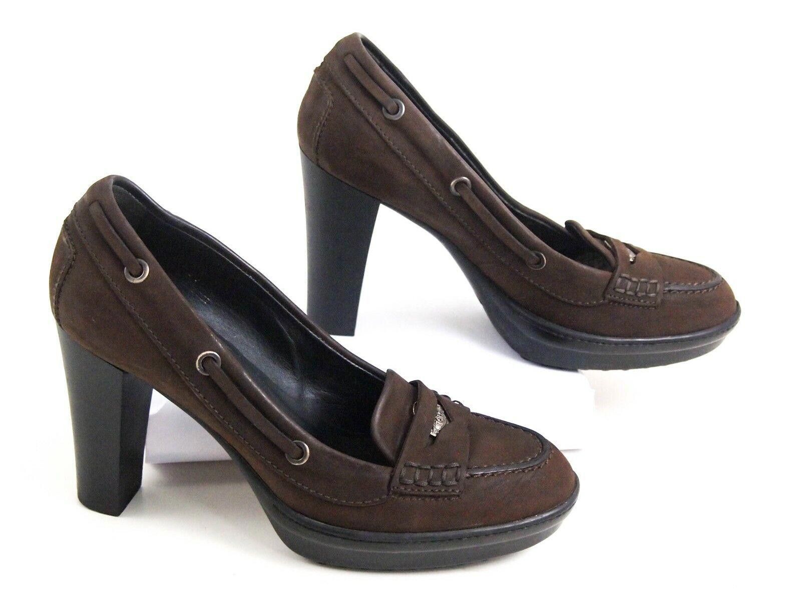 Tod's Tod's Plateau Heels Pumps Brown Suede Womens US 7 EU 37 $580 Size US 7 / IT 37 - 2 Thumbnail