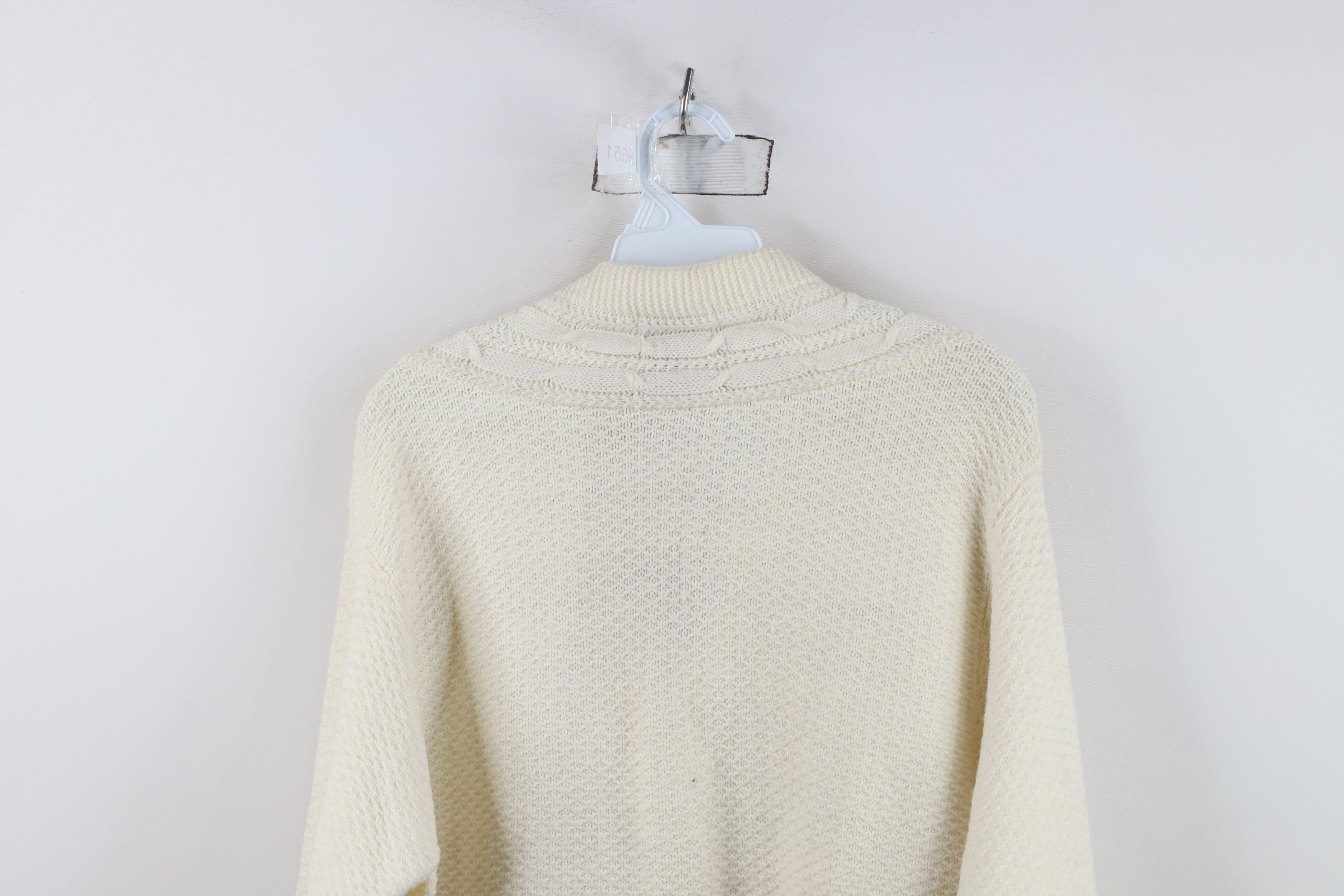 Vintage Vintage 50s Penneys Cable Knit Cardigan Sweater White USA Size US M / EU 48-50 / 2 - 11 Thumbnail