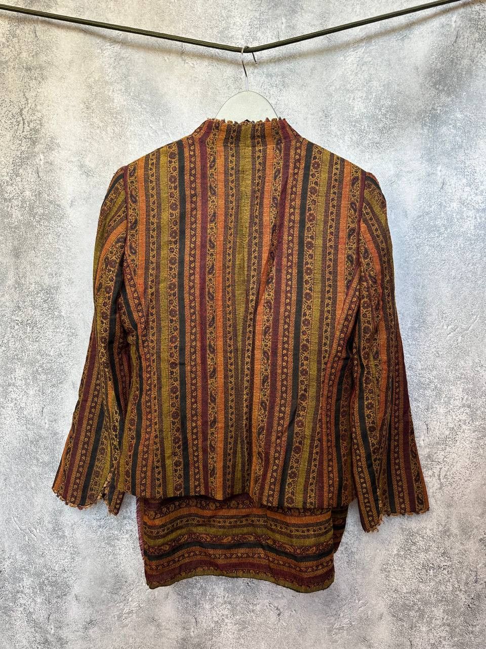 Other Caroline Charles Collection Wool Jacket Draped Shawl Skirt Size L / US 10 / IT 46 - 3 Thumbnail