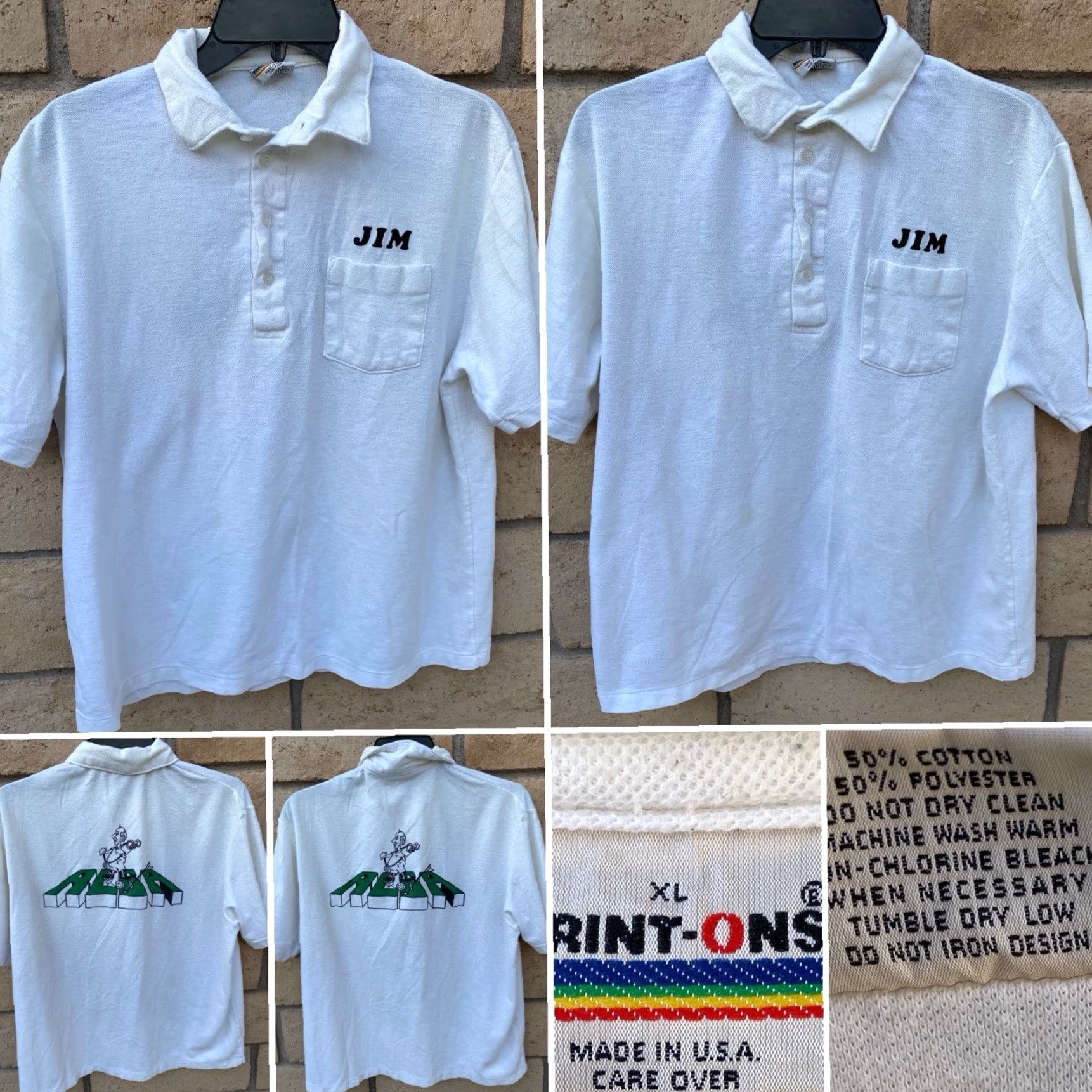 Vintage VINTAGE Print Ons Polo Shirt Golf Golfing Golfer RLGA Graphic Pocket XL White Mens Shirt 1970s 1980s Size US XL / EU 56 / 4 - 5 Thumbnail