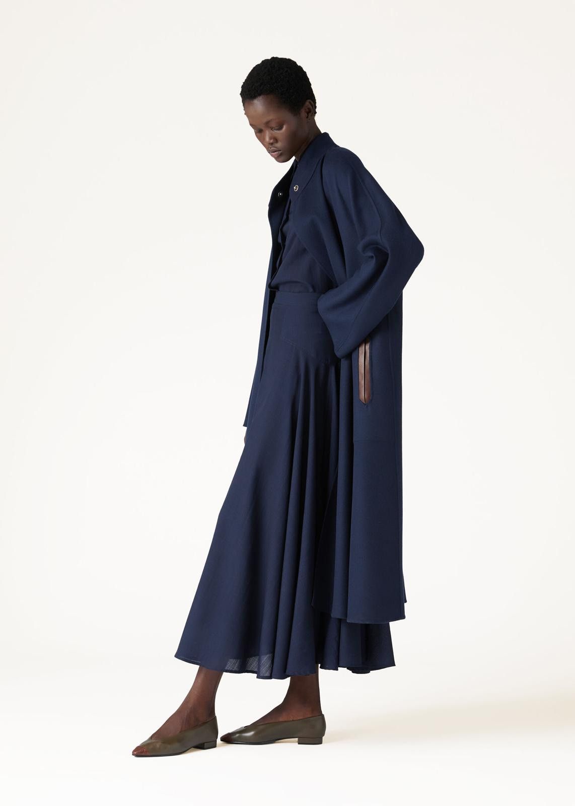 Loro Piana o1srvl11e0225 FAN7058 Flavia Skirt in Navy Blue Size 30" / US 8 / IT 44 - 5 Thumbnail