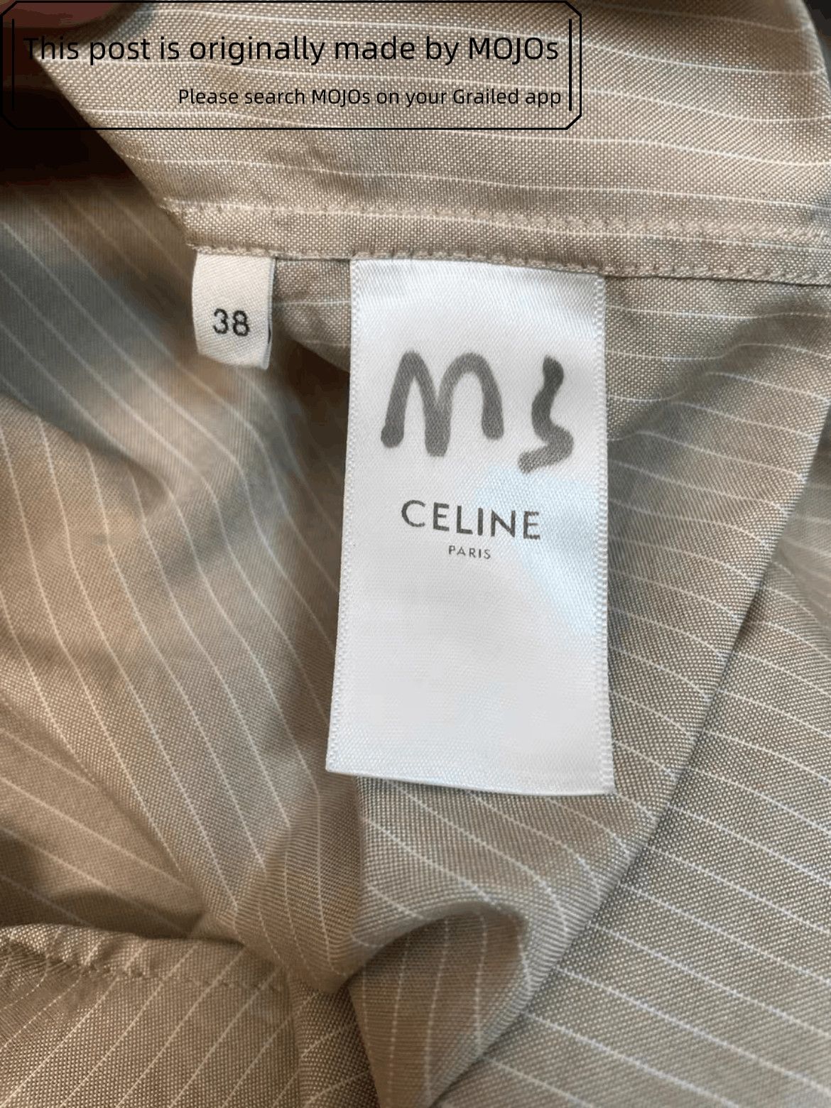 Celine Sz 38 Celine 20SS White thin line Shirt mojos11599 Size US M / EU 48-50 / 2 - 4 Thumbnail