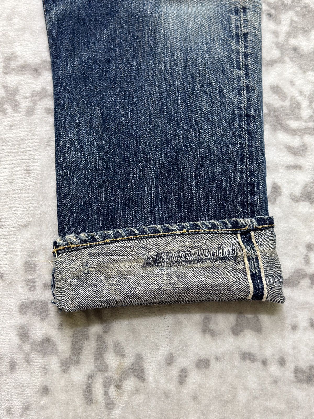 Orslow Vintage orSlow Selvedge Button Fly Claw Mark Fade Distressed Size US 31 - 8 Thumbnail