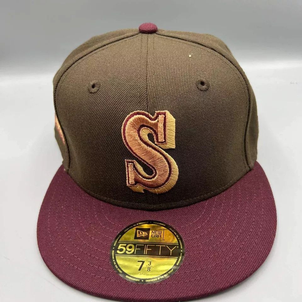 New Era Seattle Mariners Hat Men 7 3/8 59Fifty New Era MLB Fitted Size ONE SIZE - 3 Thumbnail