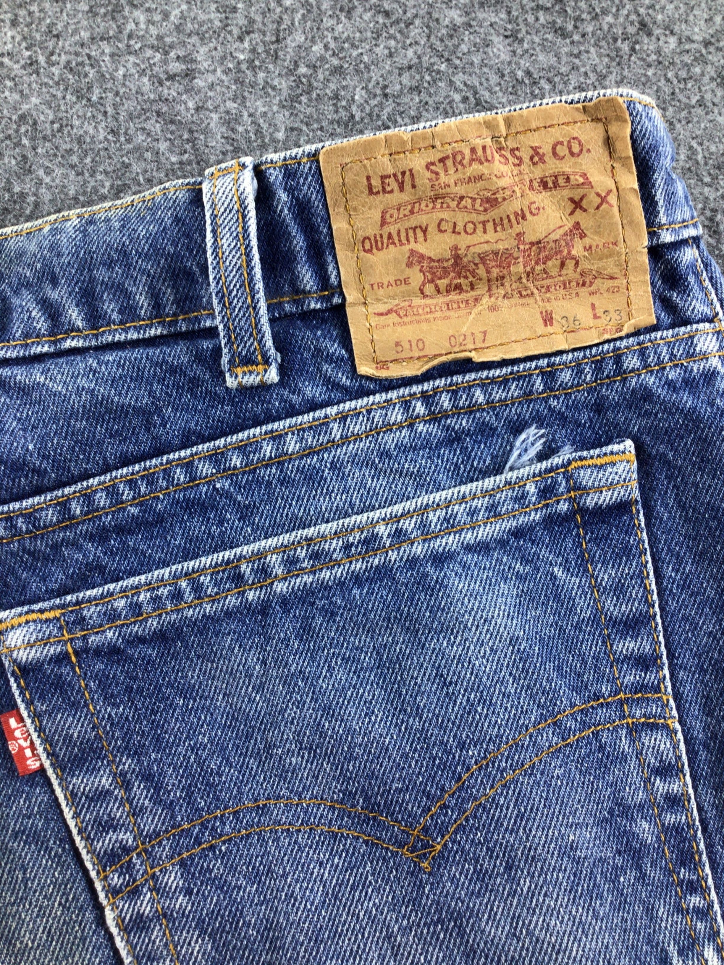 Levi's Vintage Levis 510 Jeans Dirty Stone Wash Denim -J536 Size US 35 - 5 Thumbnail