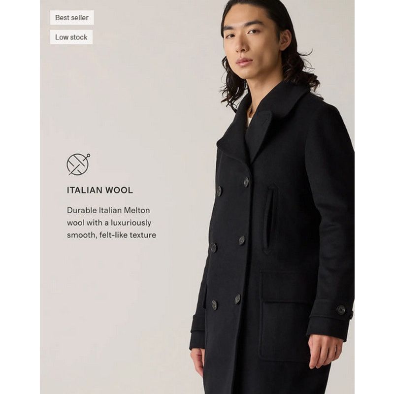 Quince Quince Italian Wool Double-Breasted Officer Topcoat M NWT Size US M / EU 48-50 / 2 - 4 Thumbnail