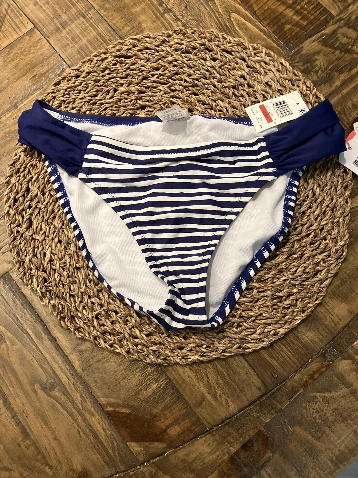 Other NWT Women's Bikini Bottom Navy Blue White Striped Size M Size ONE SIZE - 1 Thumbnail