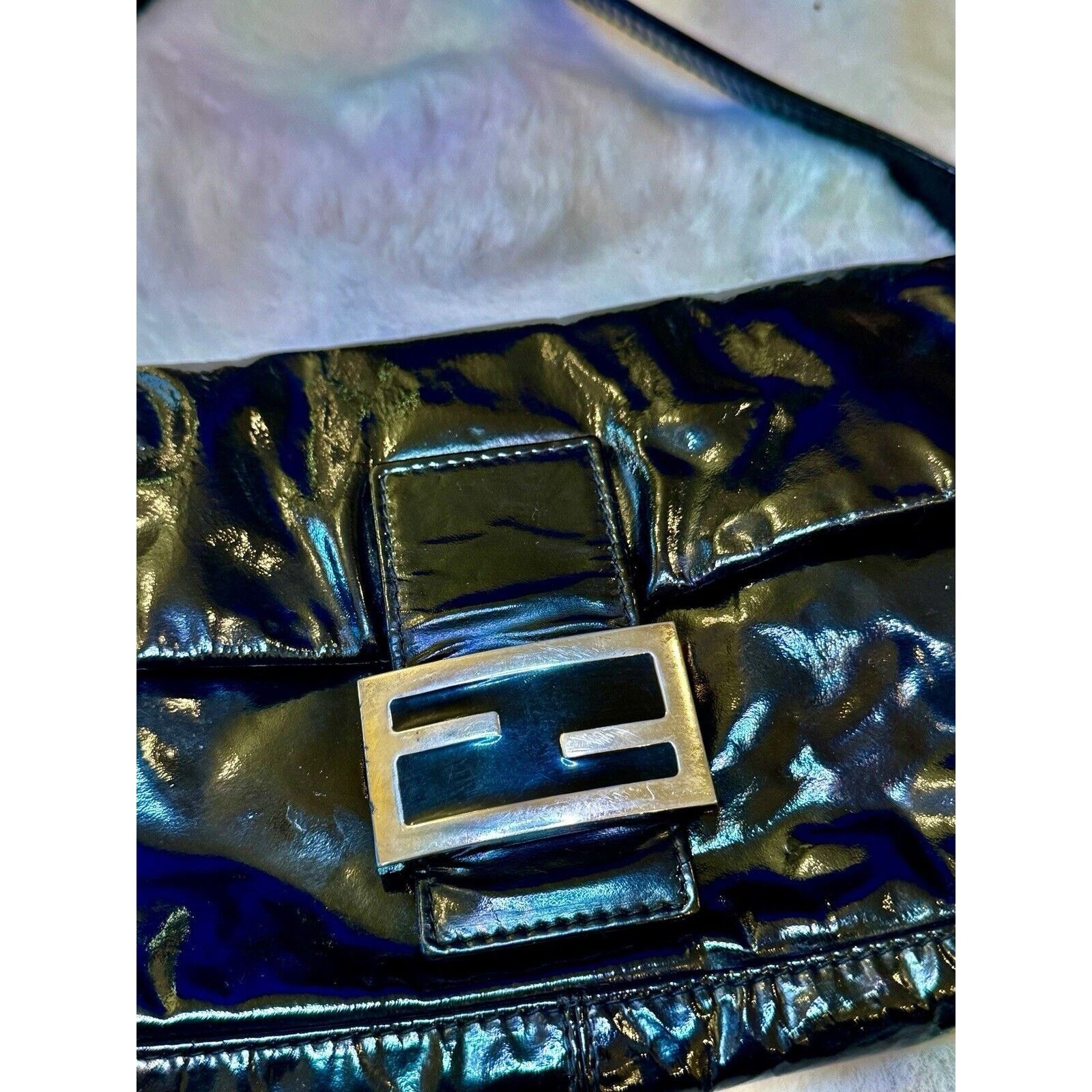 Fendi Vintage Rare Black Patent Leather FENDI BAGUETTE Handbag Size ONE SIZE - 13 Thumbnail