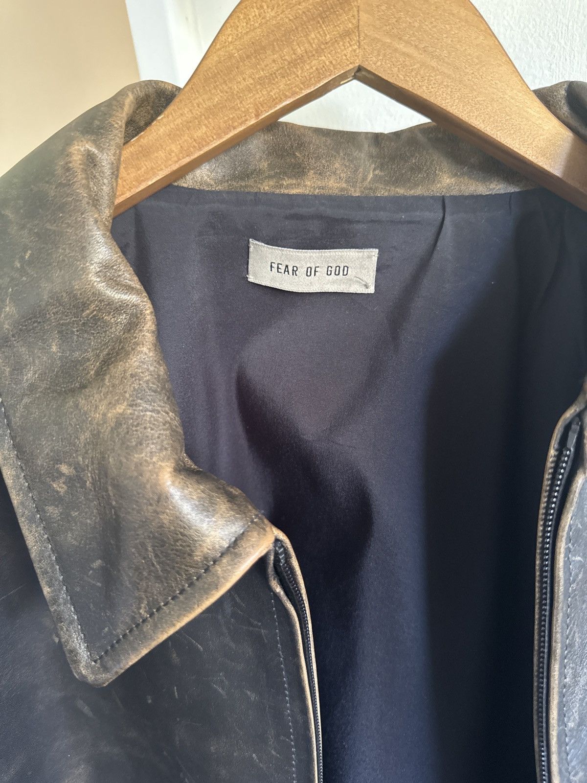 Fear of God Rider Oversized Distressed Leather Jacket Size US M / EU 48-50 / 2 - 6 Thumbnail