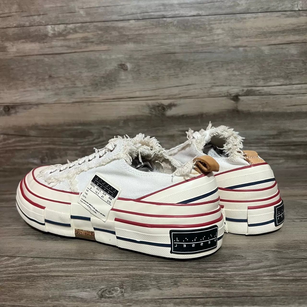 xVESSEL xVESSEL G.O.P. Lows Low-Top Sneaker White/Red 41 Size US 8 / EU 41 - 4 Thumbnail