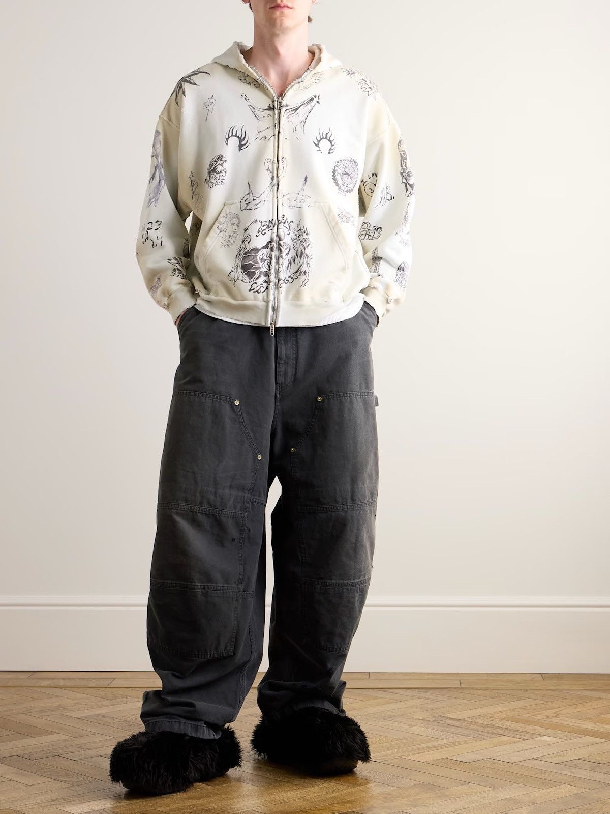 Balenciaga LOOK 55 Double Knee Pants in black cotton canvas Size US 30 / EU 46 - 6 Thumbnail