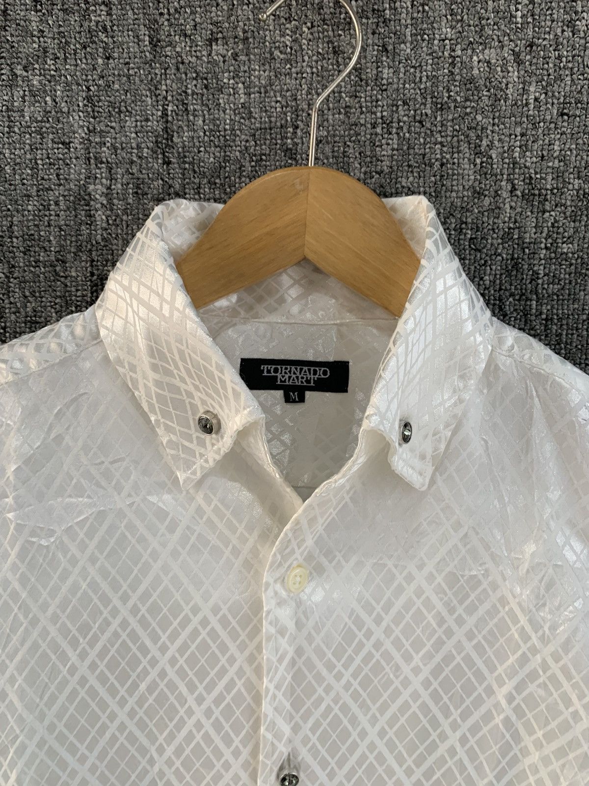 Tornado Mart Tornado Mark White Button Shirt Silk Silky Size M / US 6-8 / IT 42-44 - 5 Thumbnail